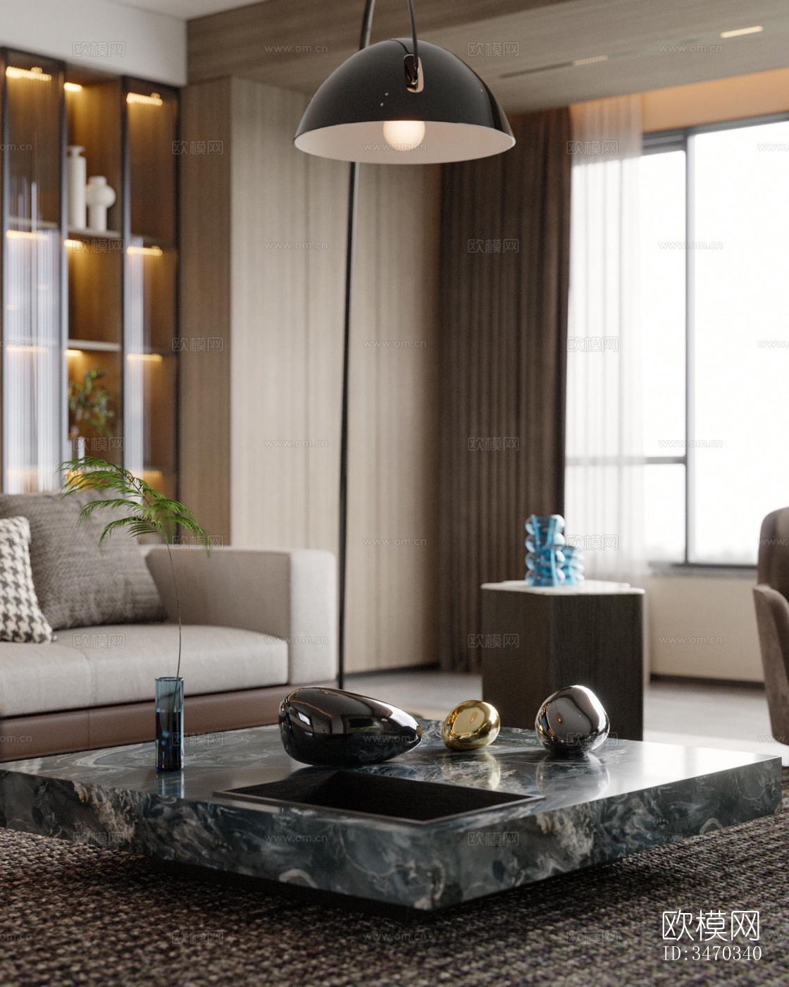 现代平层效果图下载（渲染图2）