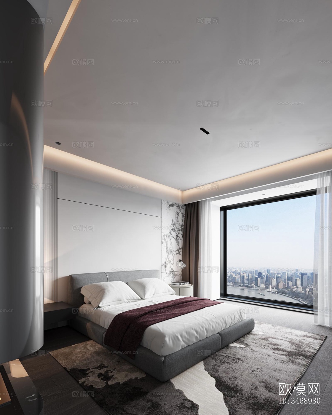 现代平层效果图下载（渲染图7）