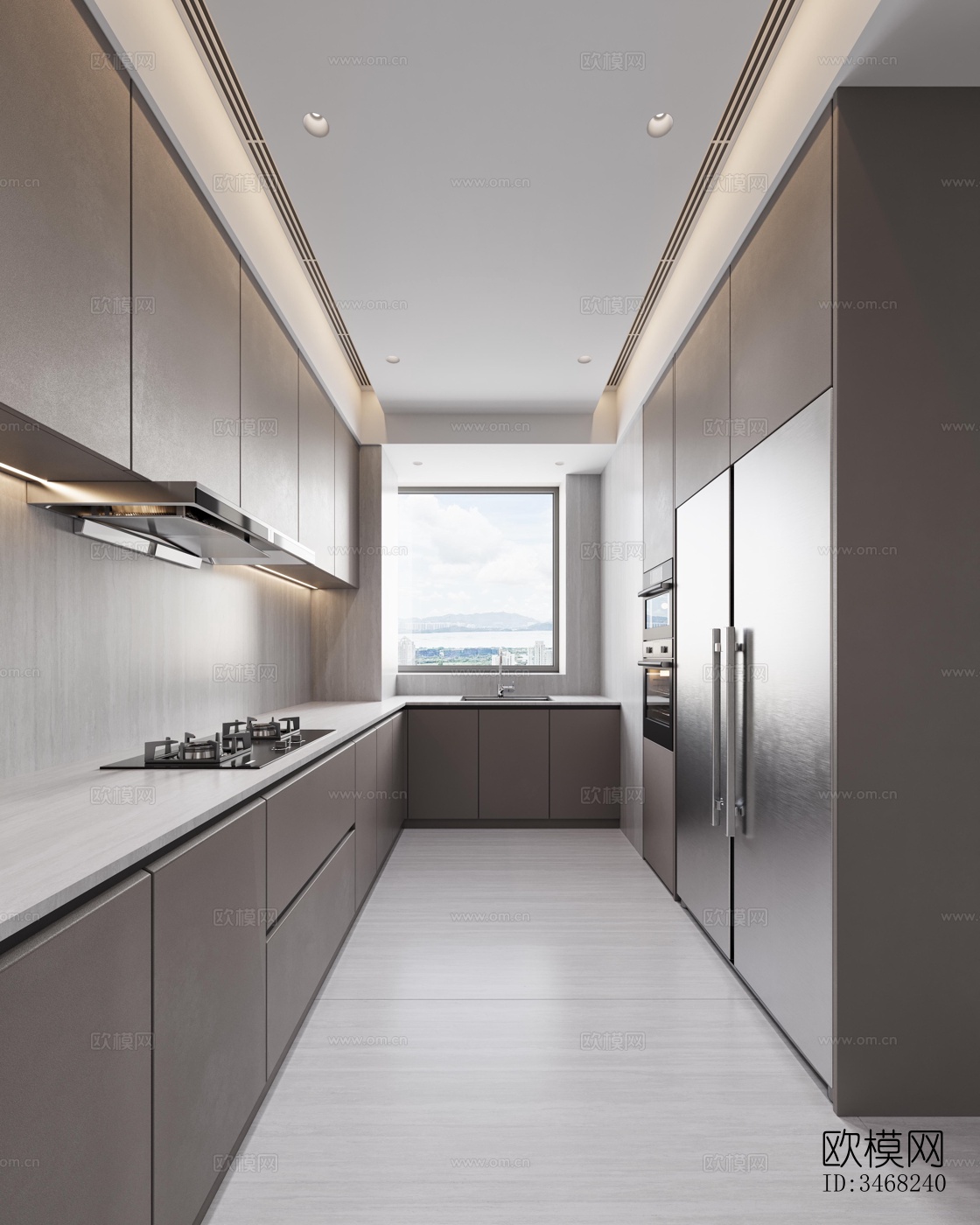 现代大平层效果图下载（渲染图8）