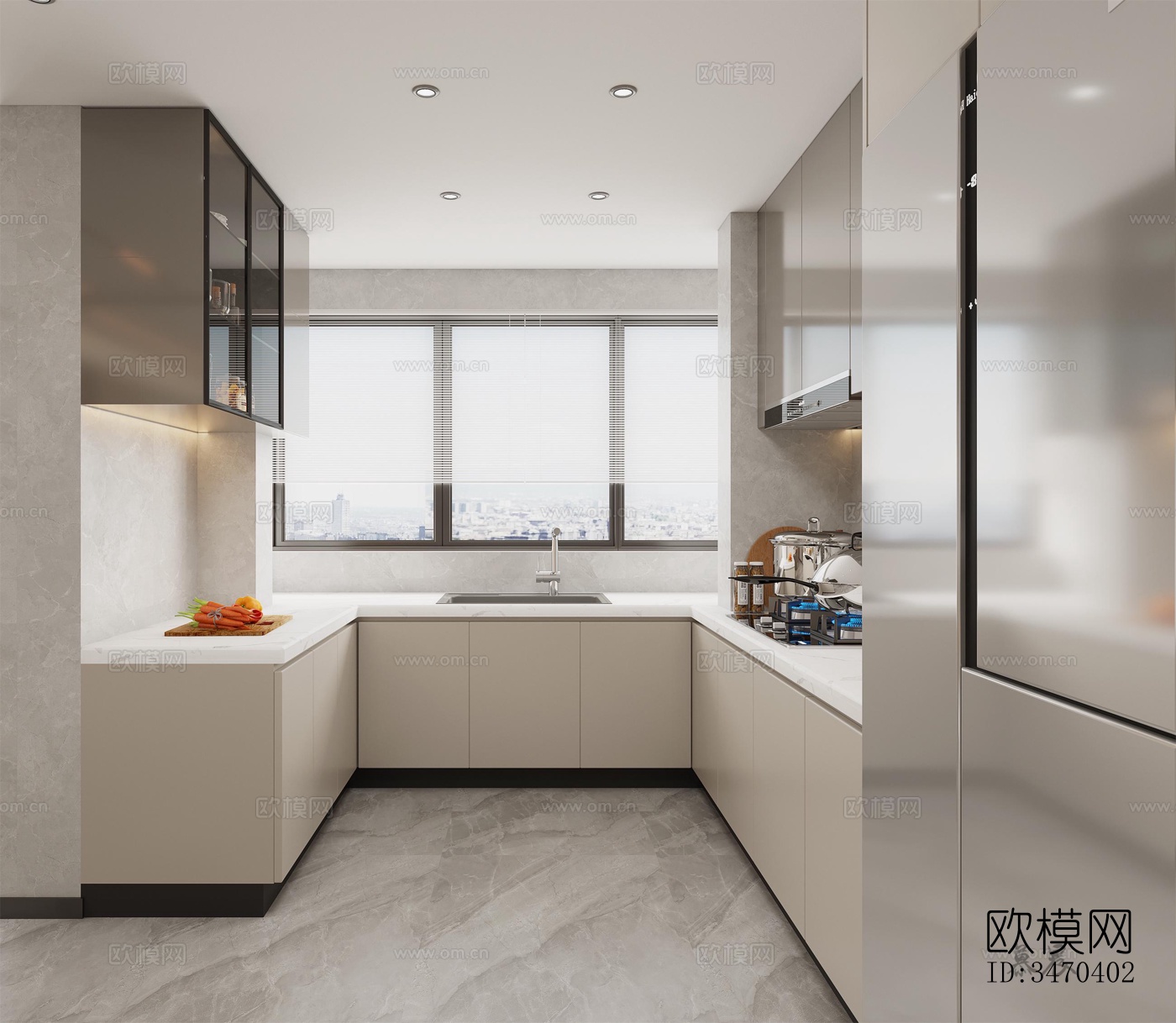 现代平层效果图下载（渲染图3）