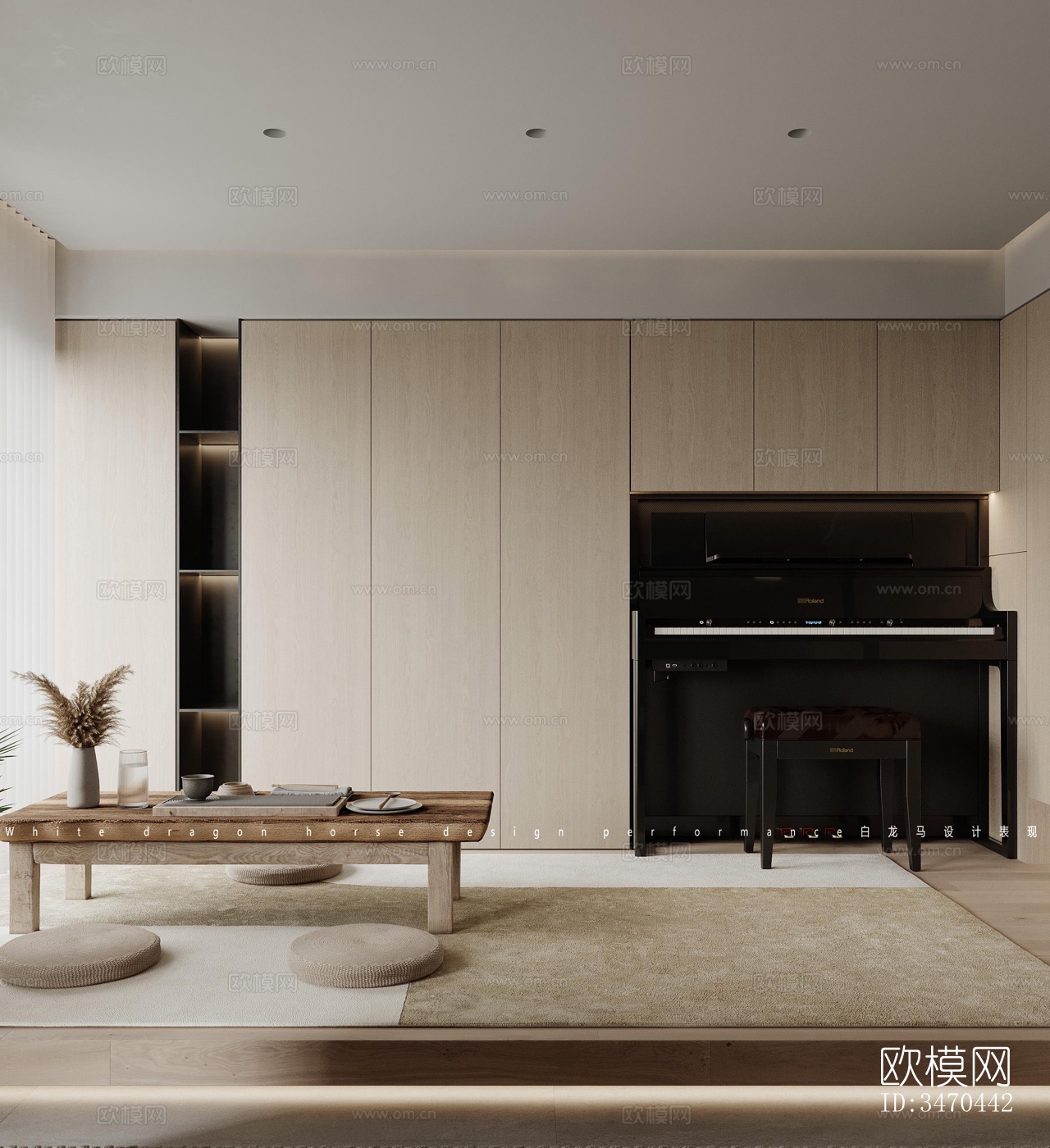 现代平层效果图下载（渲染图8）