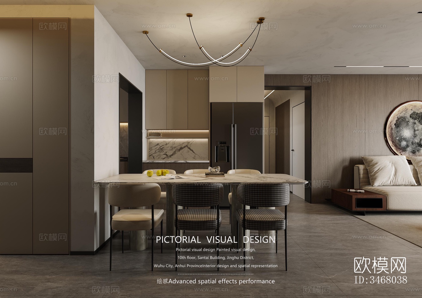 现代大平层效果图下载（渲染图13）