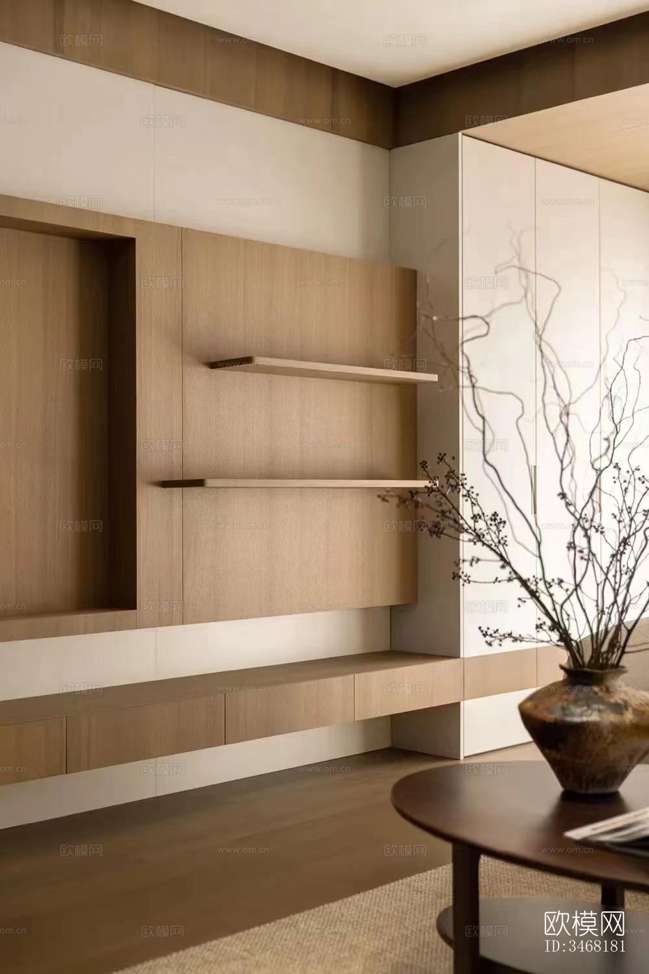 现代大平层效果图下载（渲染图2）