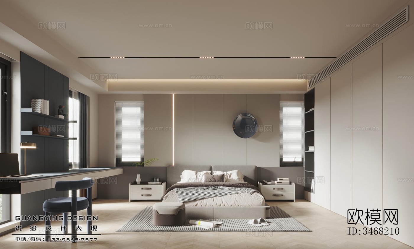 现代大平层效果图下载（渲染图5）