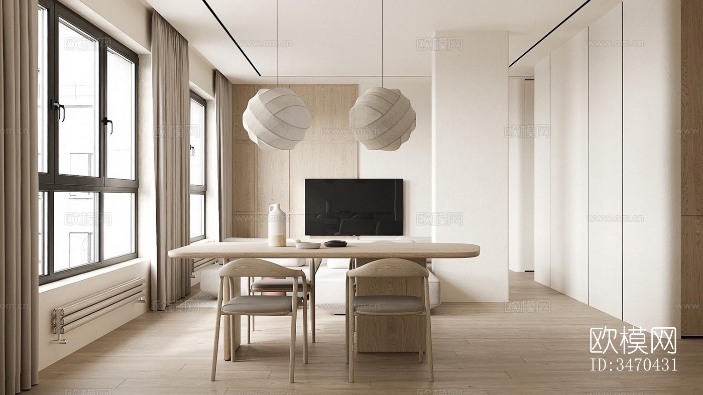 现代平层效果图下载（渲染图3）