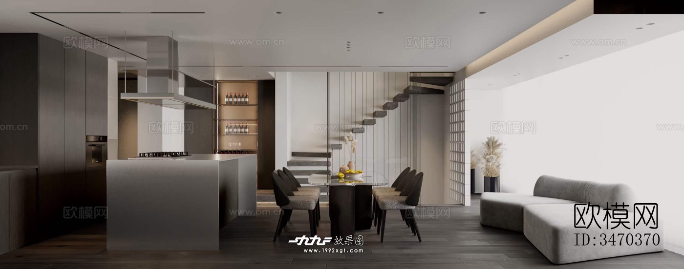 现代平层效果图下载（渲染图9）