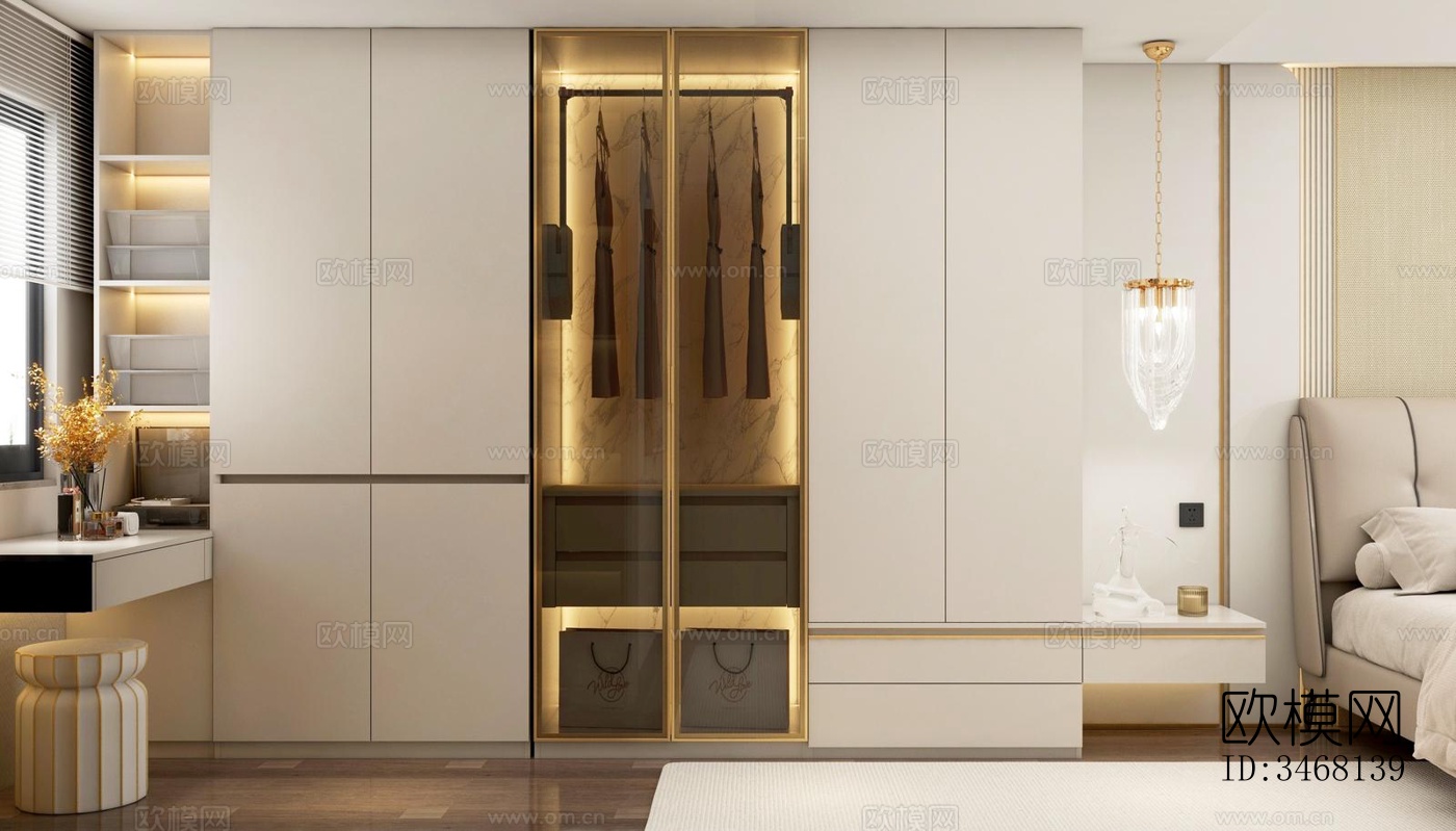 现代大平层效果图下载（渲染图7）