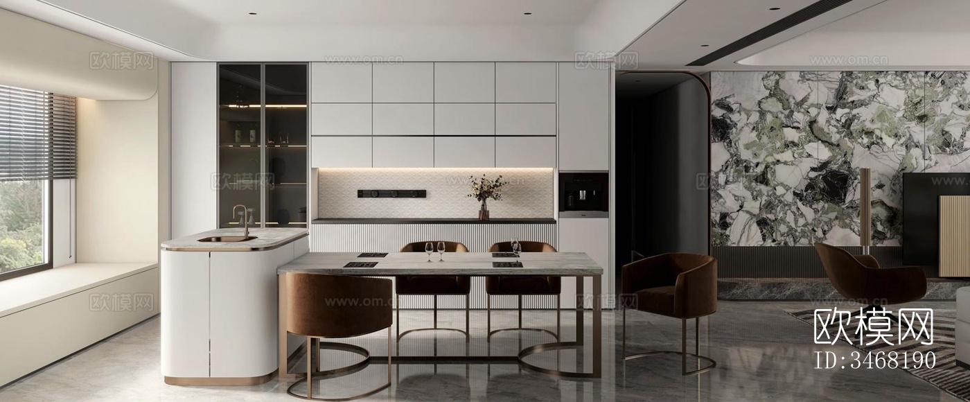 现代大平层效果图下载（渲染图13）