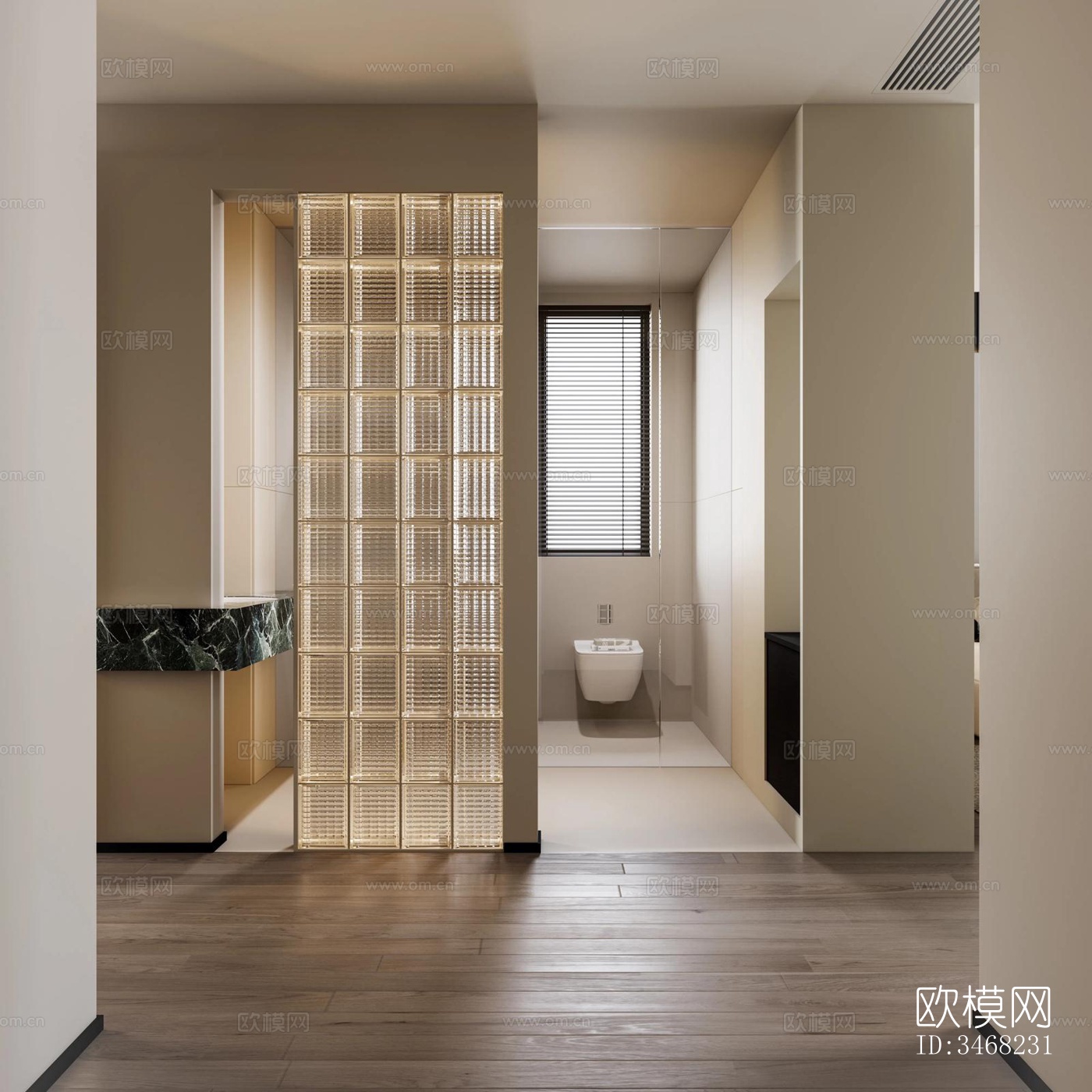 现代大平层效果图下载（渲染图8）