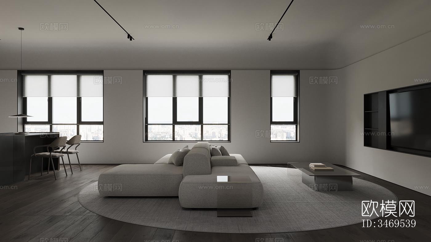 现代平层效果图下载（渲染图10）