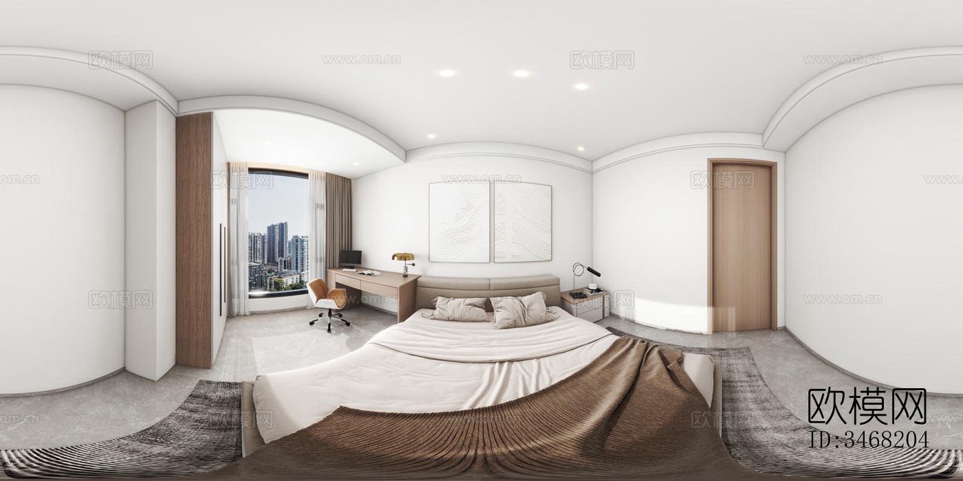 现代大平层效果图下载（渲染图2）