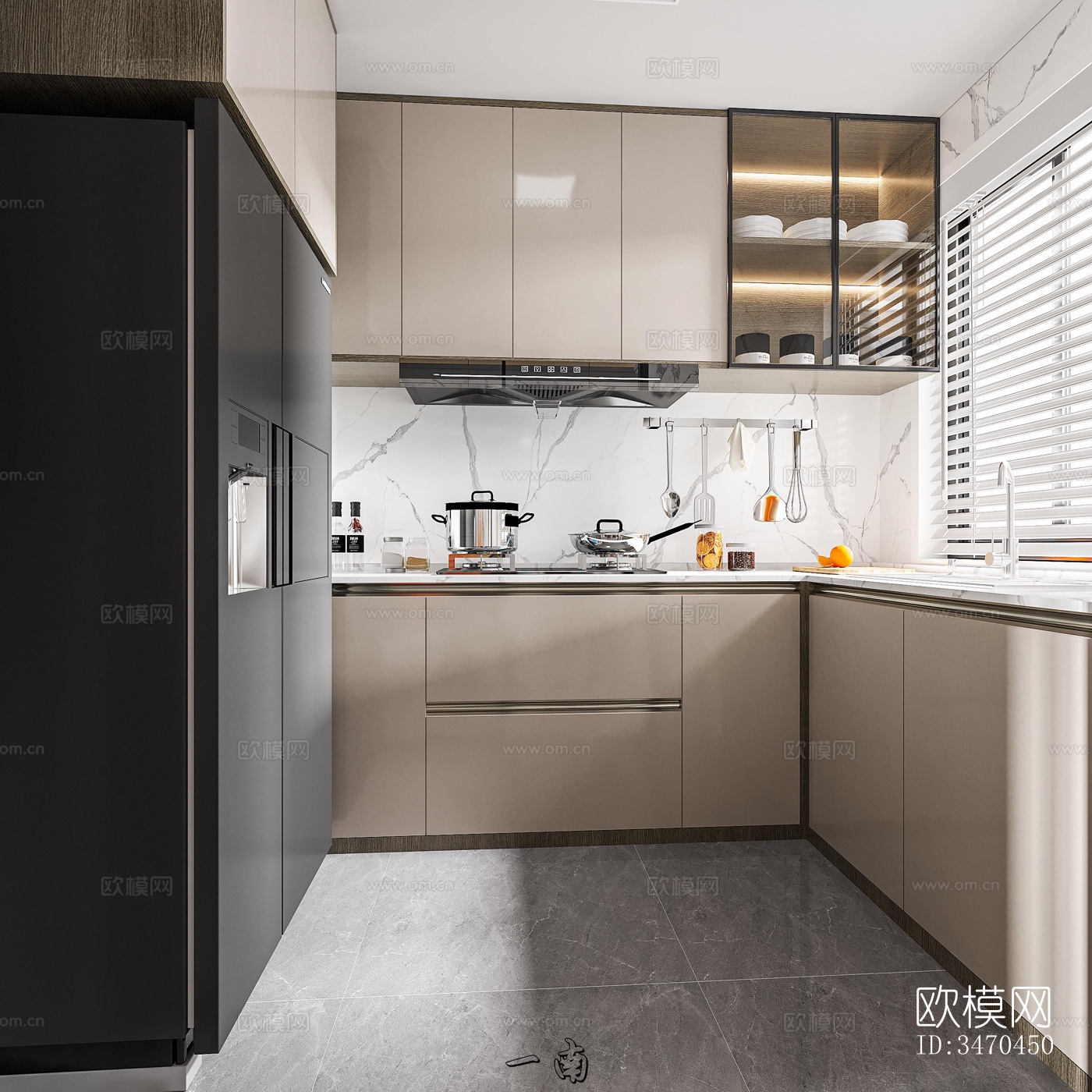 现代平层效果图下载（渲染图3）