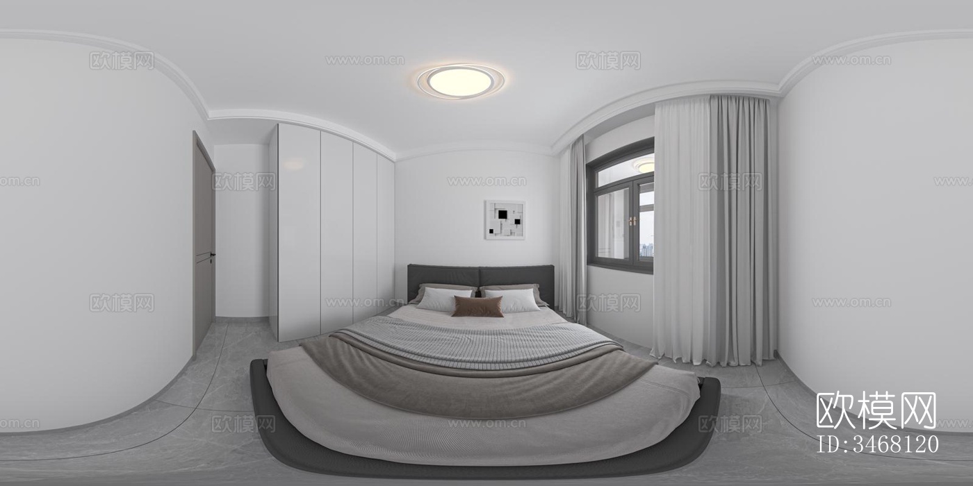 现代大平层效果图下载（渲染图8）