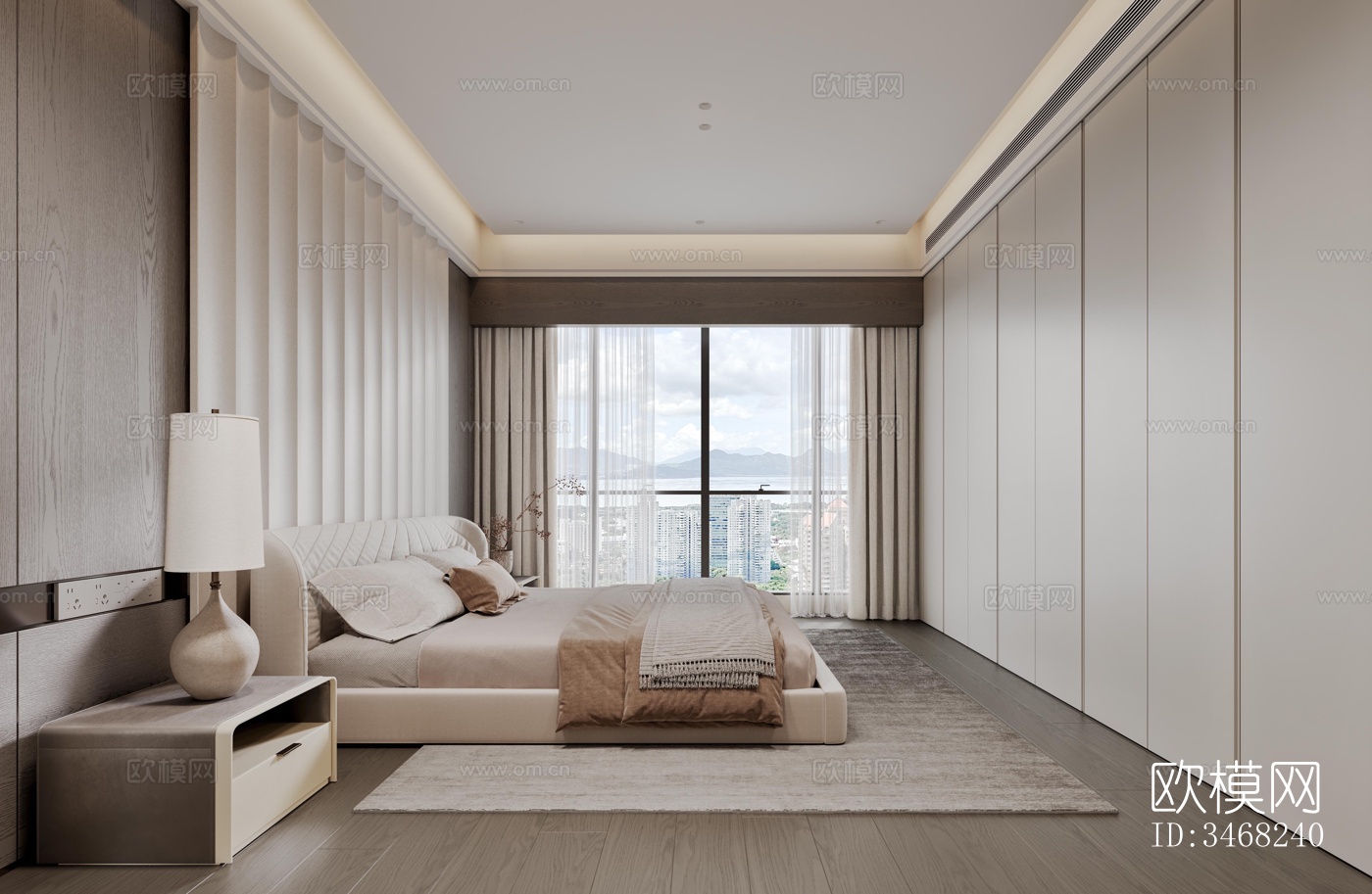 现代大平层效果图下载（渲染图16）