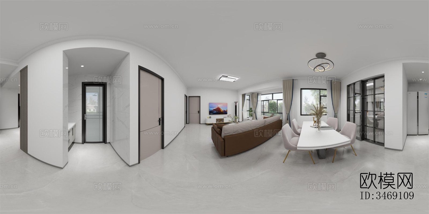 现代平层效果图下载（渲染图7）