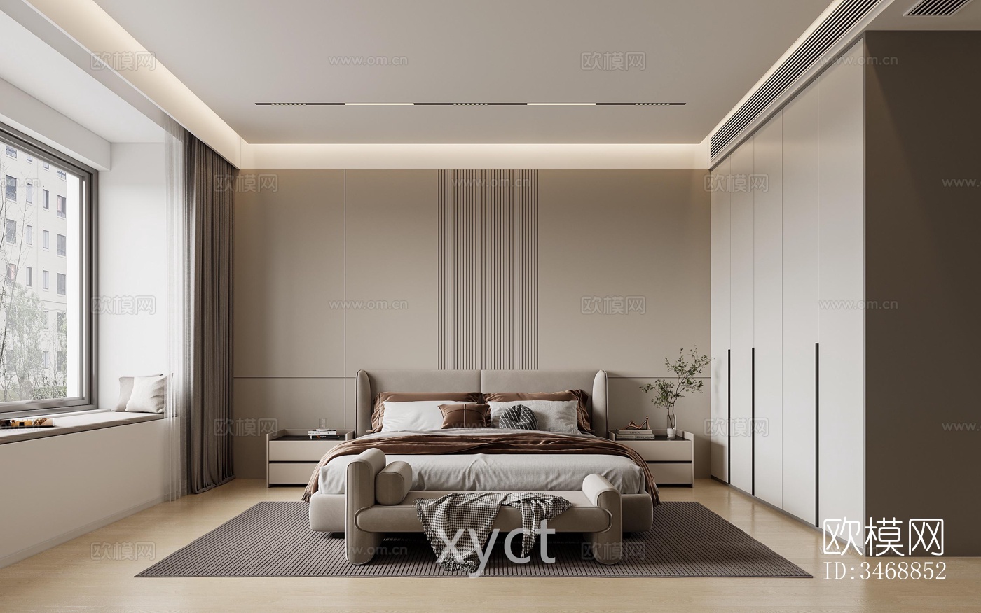 现代平层效果图下载（渲染图8）