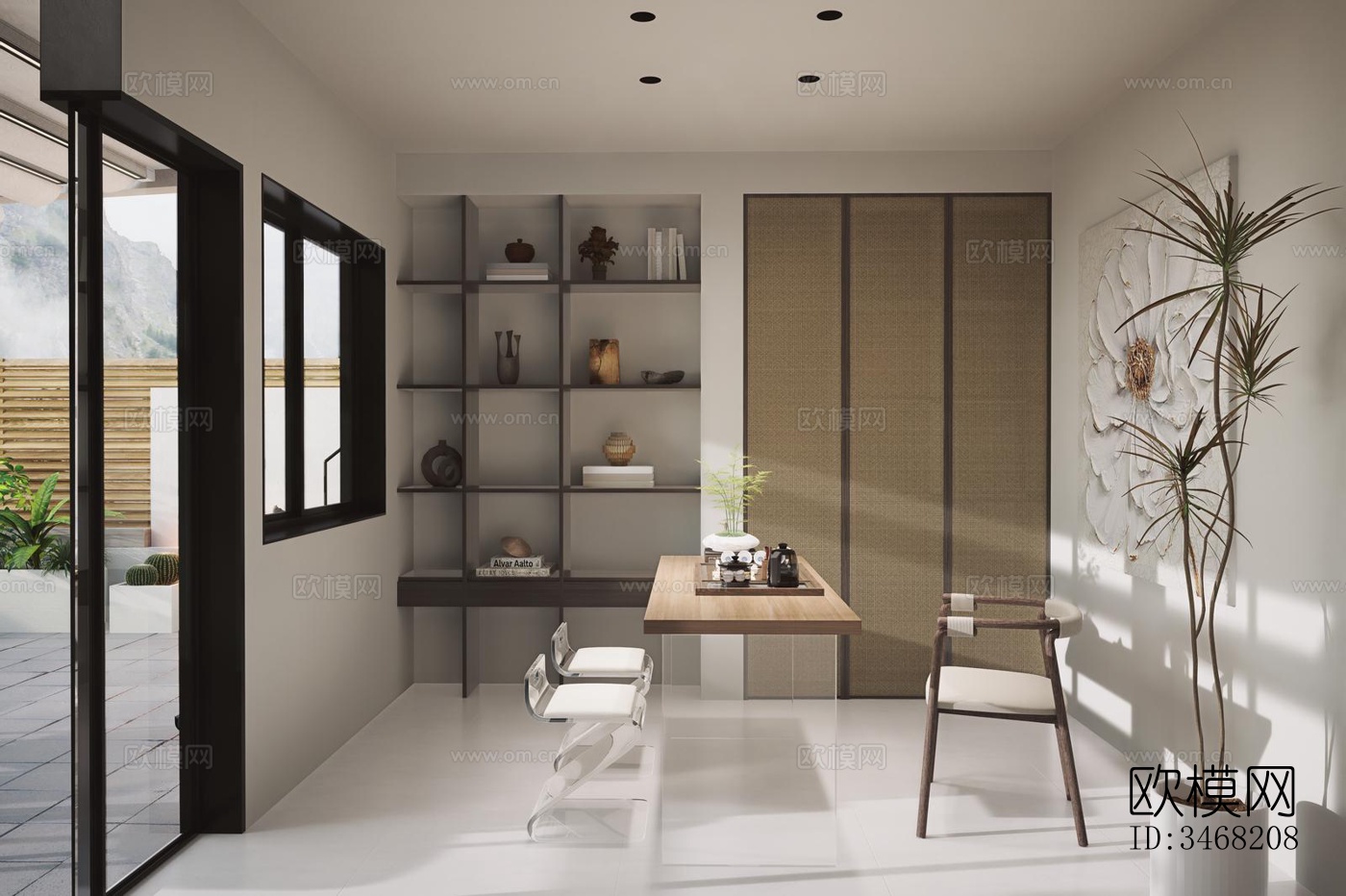 现代大平层效果图下载（渲染图16）