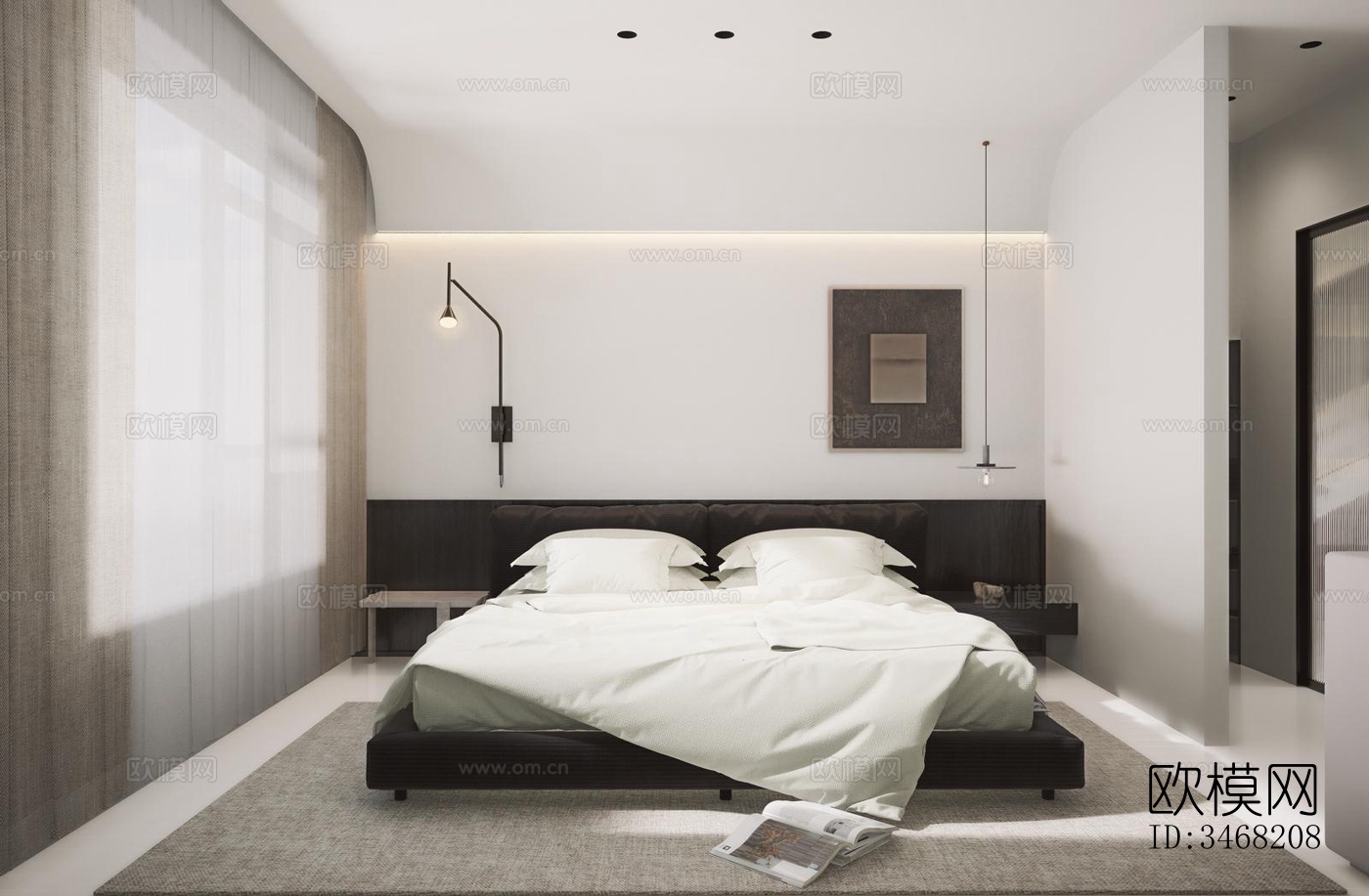 现代大平层效果图下载（渲染图8）