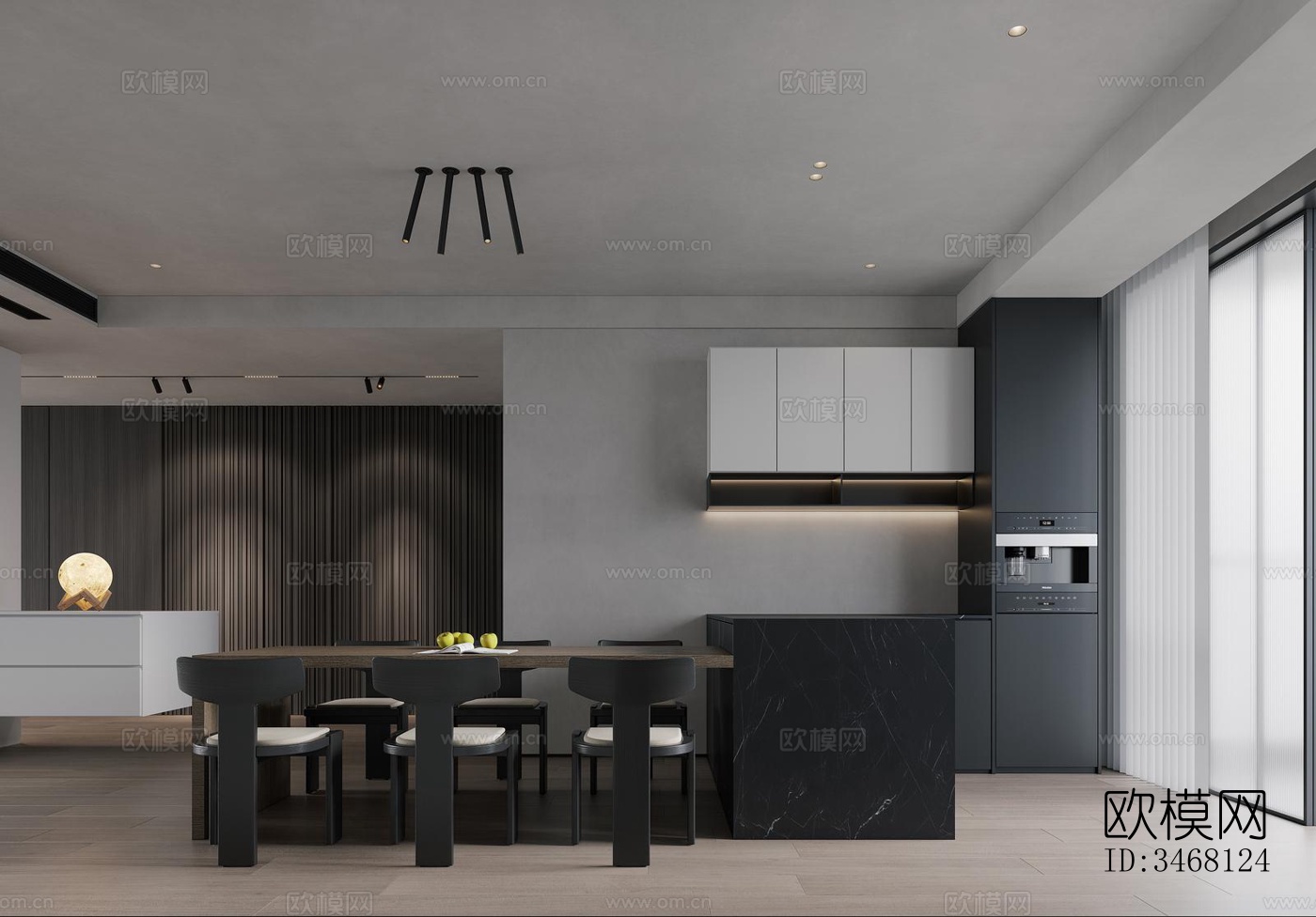 现代大平层效果图下载（渲染图5）