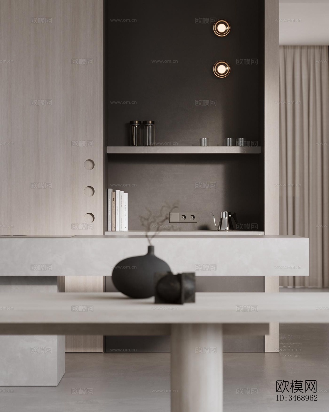 现代平层效果图下载（渲染图1）