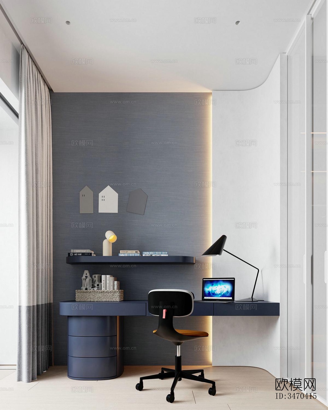 现代平层效果图下载（渲染图3）