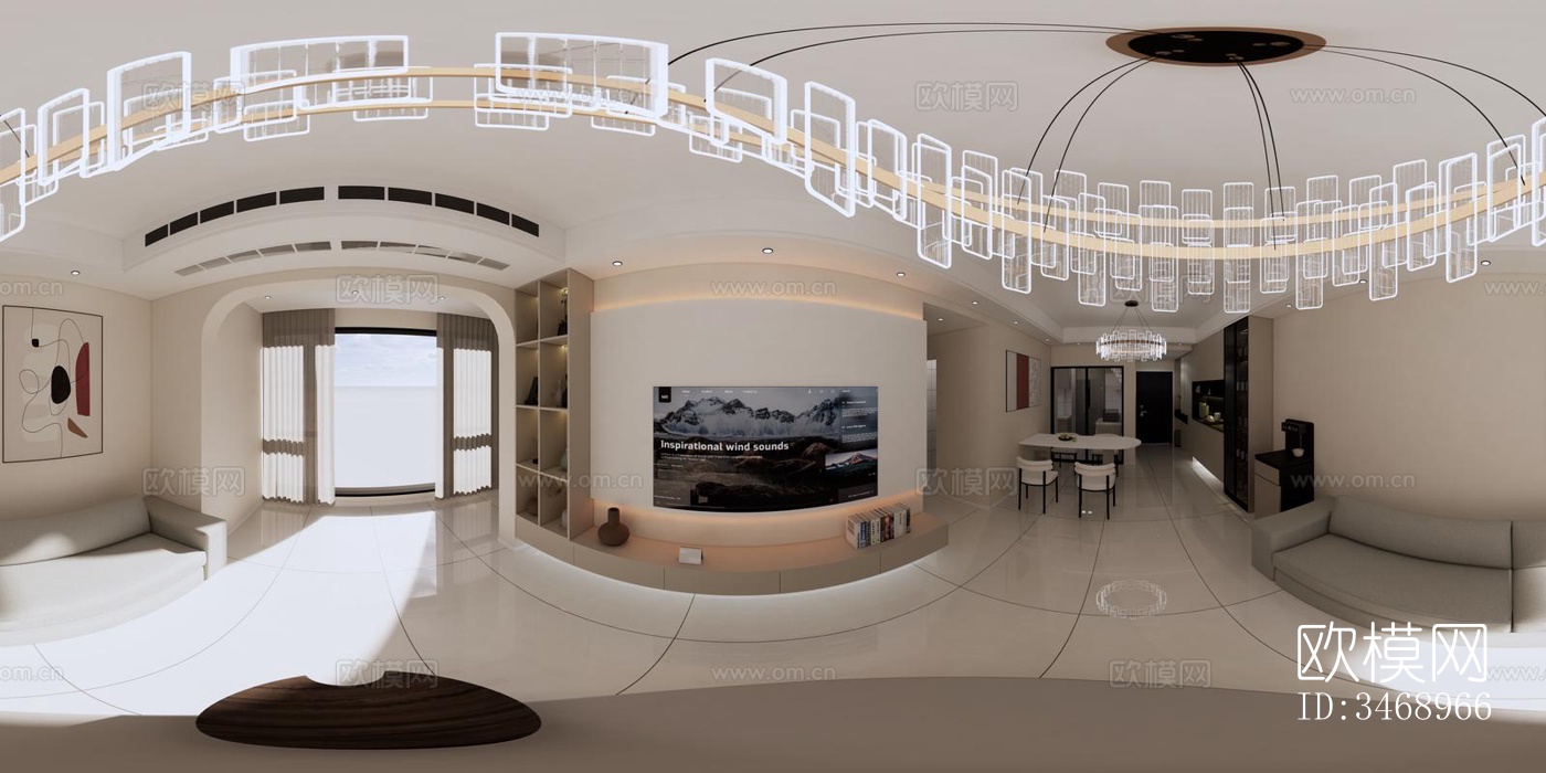 现代平层效果图下载（渲染图8）