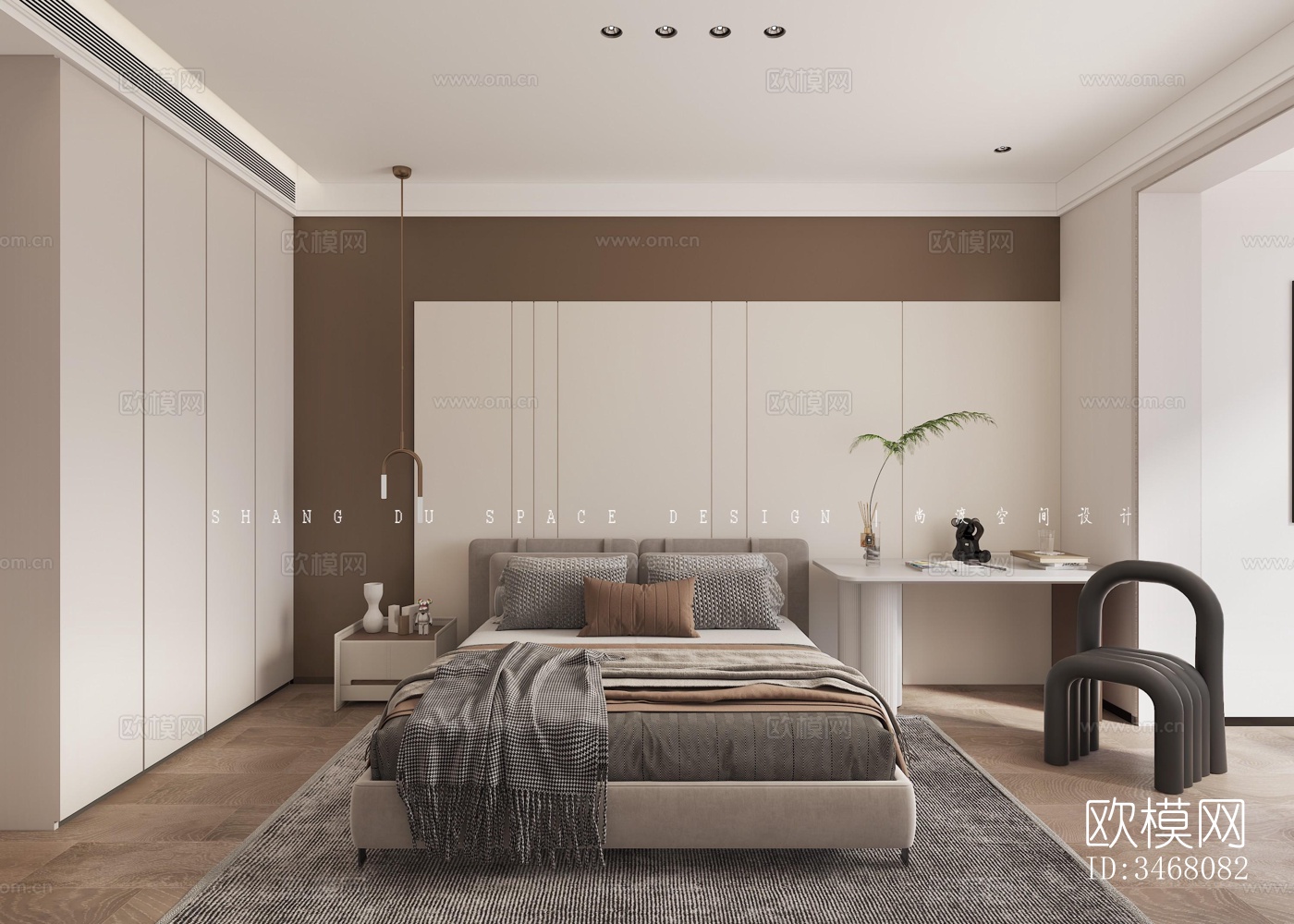 现代大平层效果图下载（渲染图6）