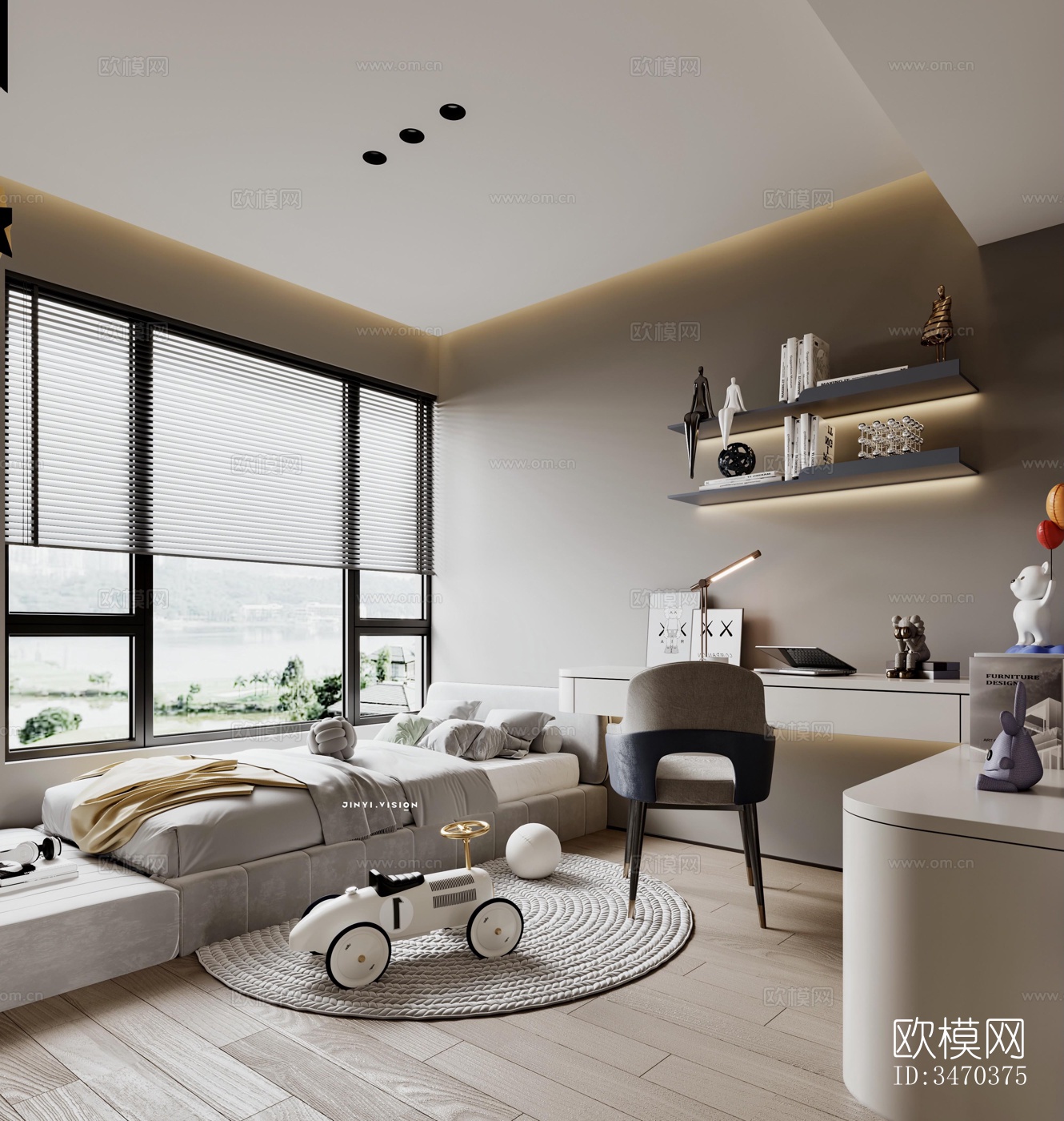 现代平层效果图下载（渲染图2）