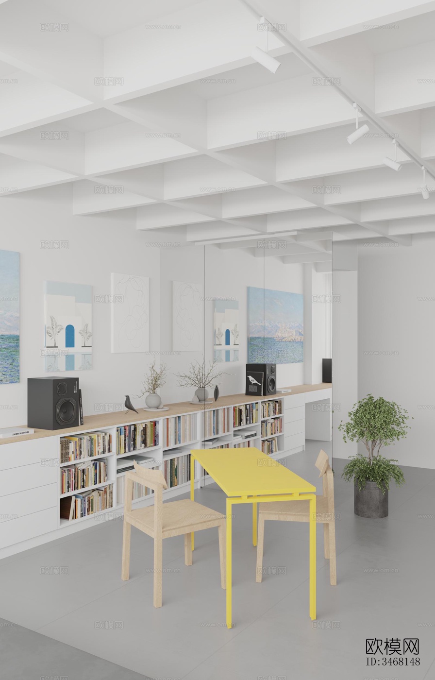 现代大平层效果图下载（渲染图9）