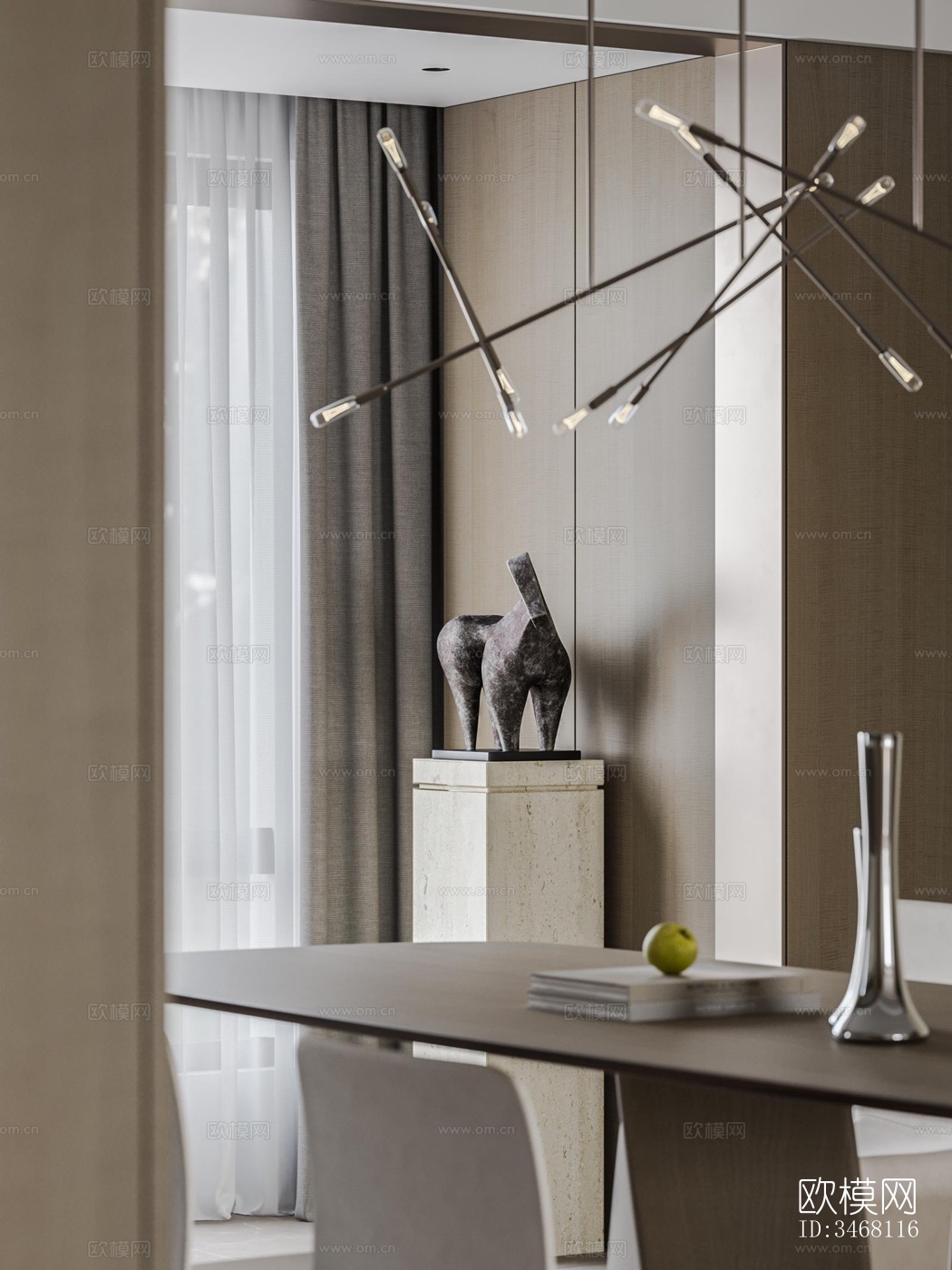 现代大平层效果图下载（渲染图11）