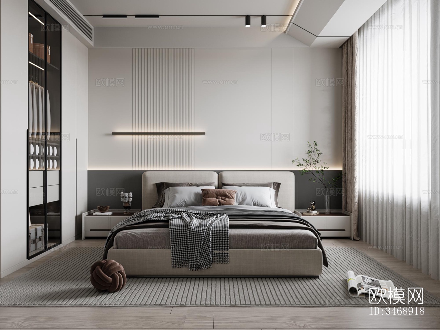 现代平层效果图下载（渲染图6）