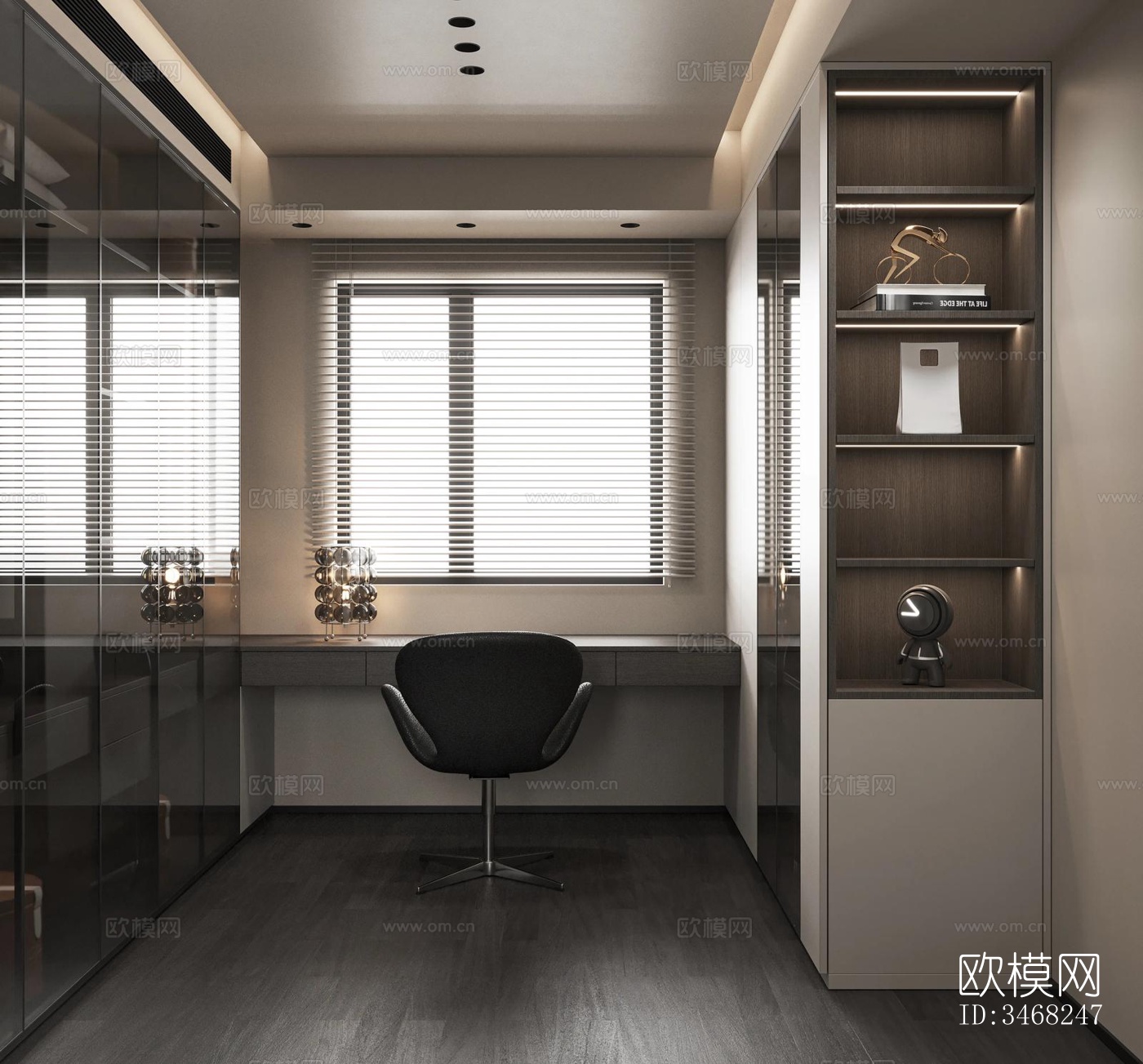 现代大平层效果图下载（渲染图20）