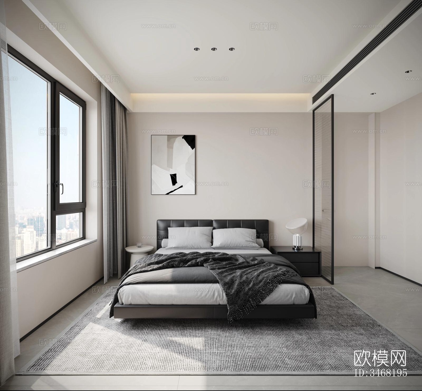 现代大平层效果图下载（渲染图13）