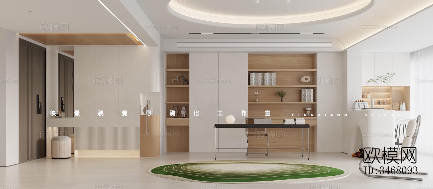 现代大平层效果图下载（渲染图5）