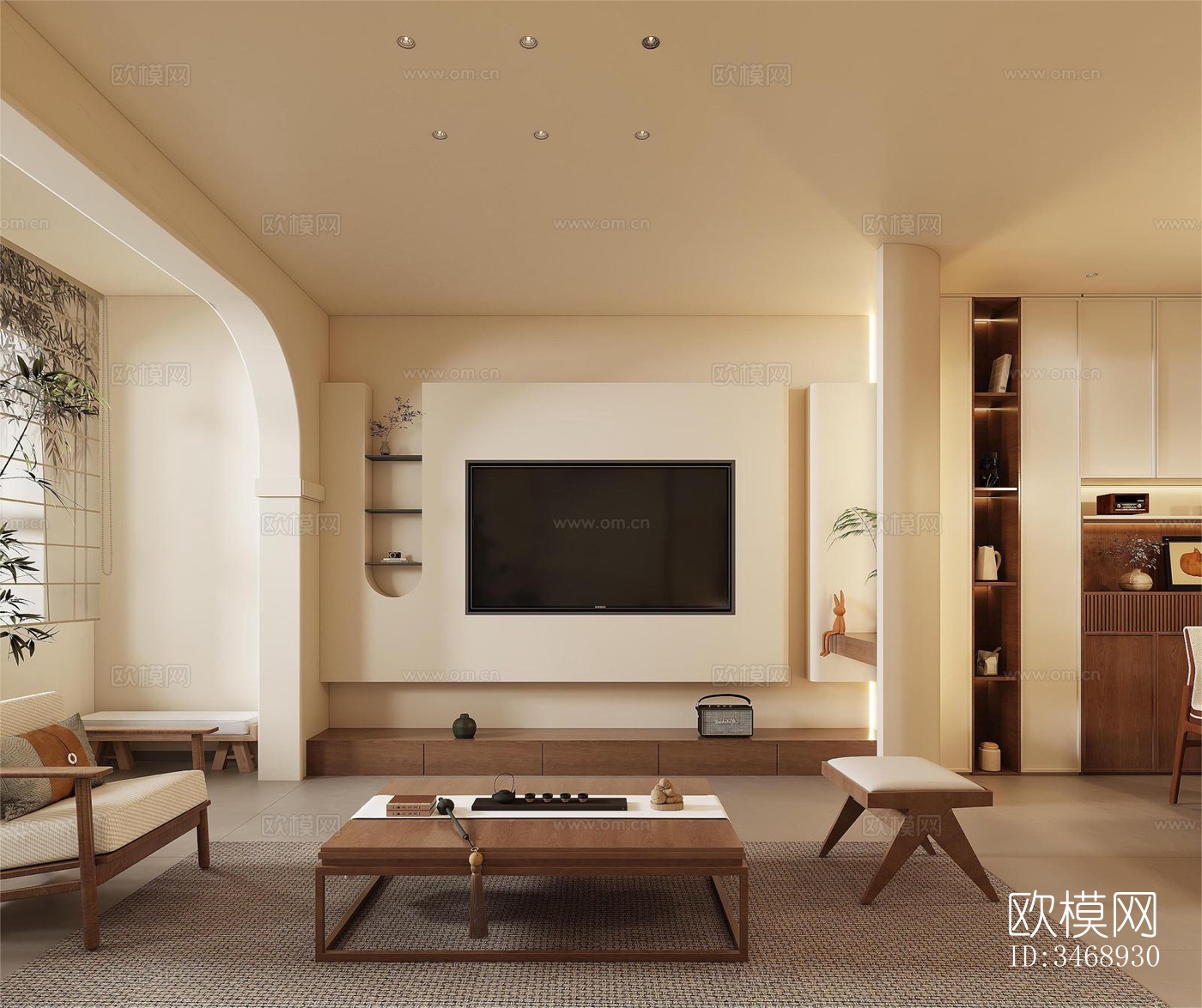 现代平层效果图下载（渲染图7）