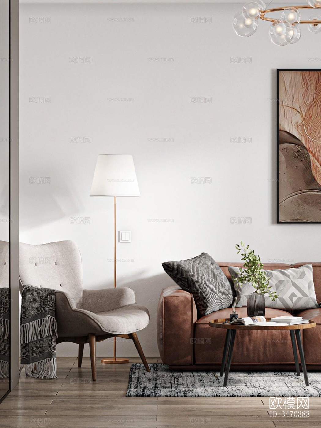 现代平层效果图下载（渲染图6）