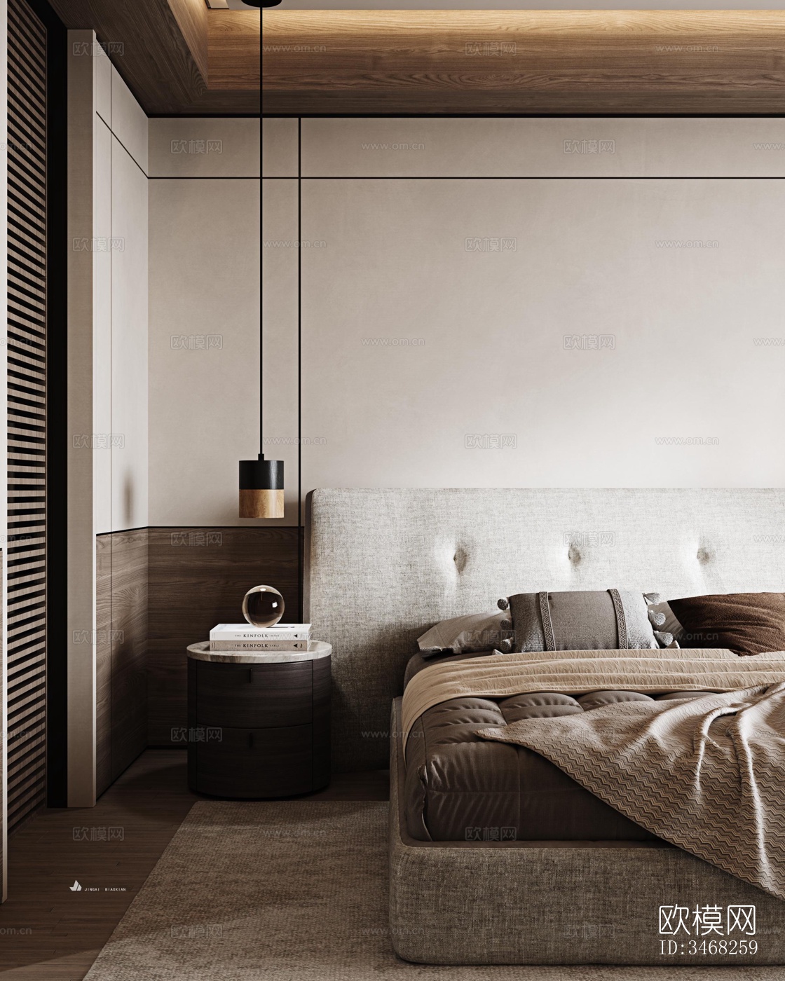 现代大平层效果图下载（渲染图2）