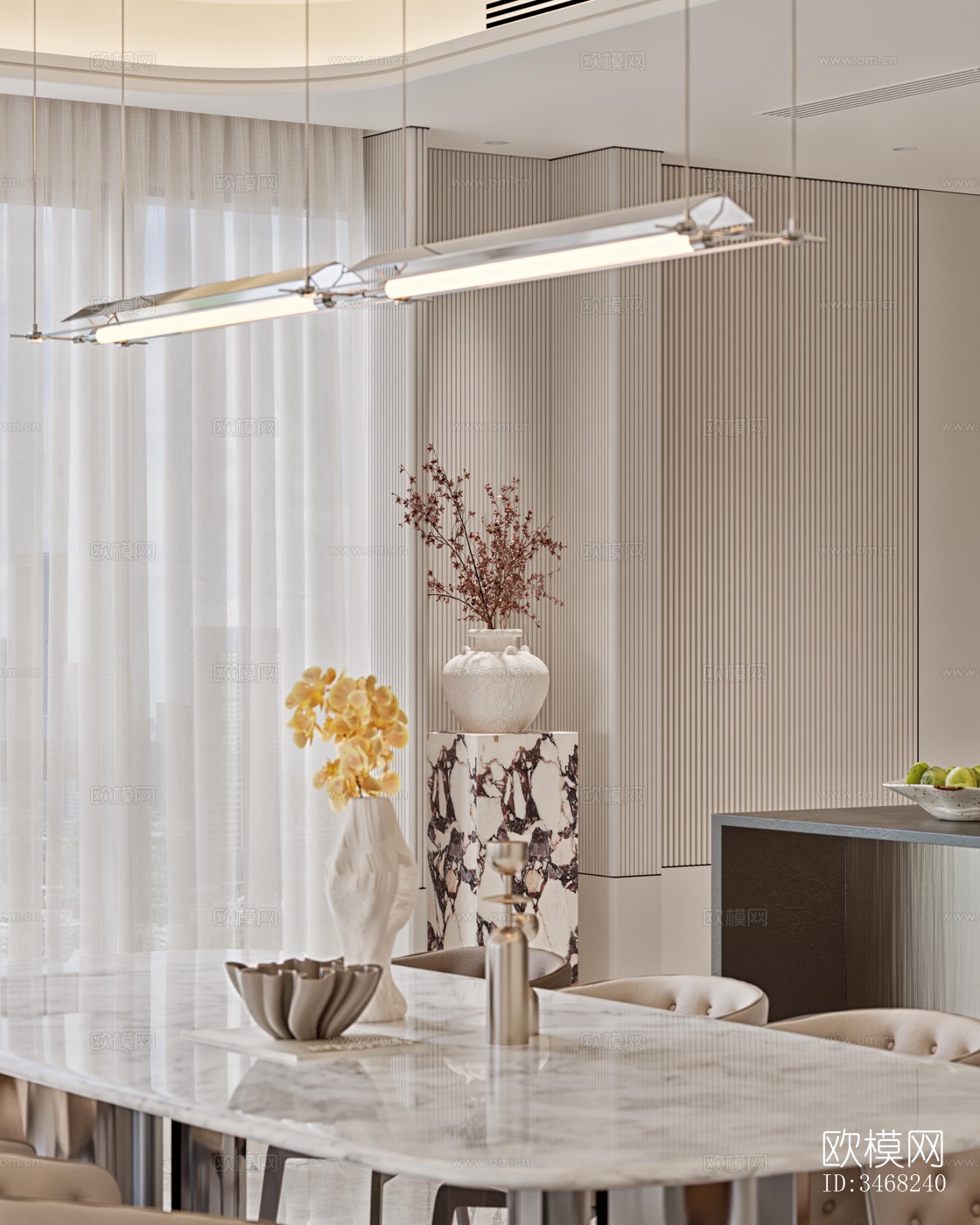 现代大平层效果图下载（渲染图11）