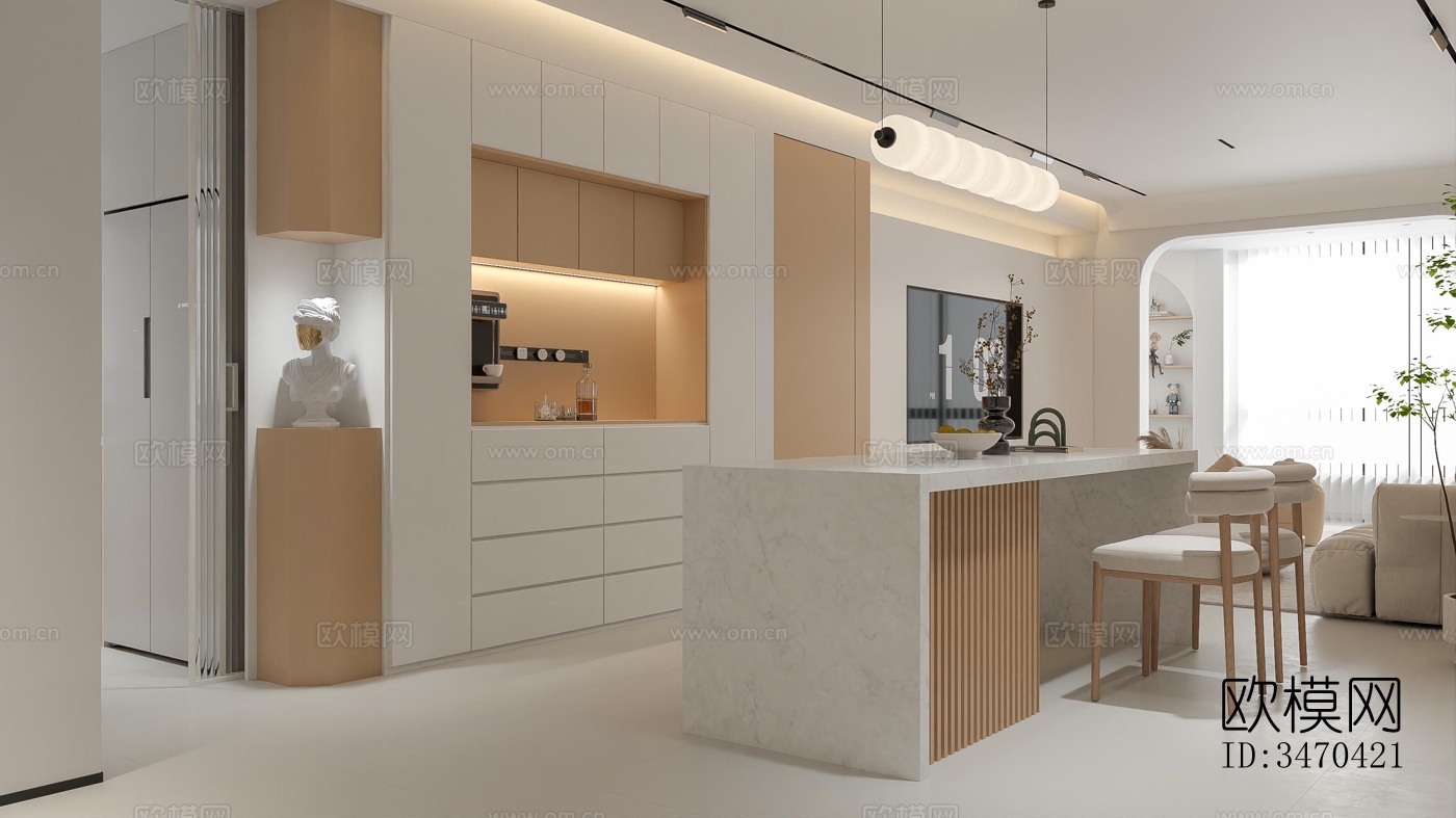 现代平层效果图下载（渲染图7）