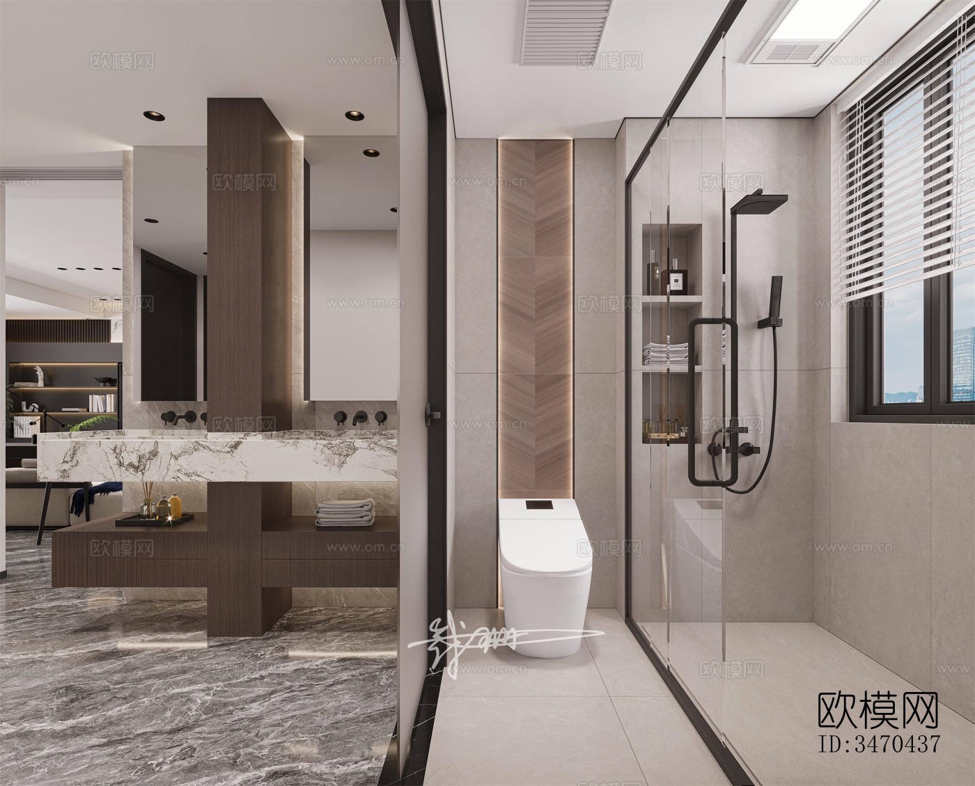 现代平层效果图下载（渲染图6）