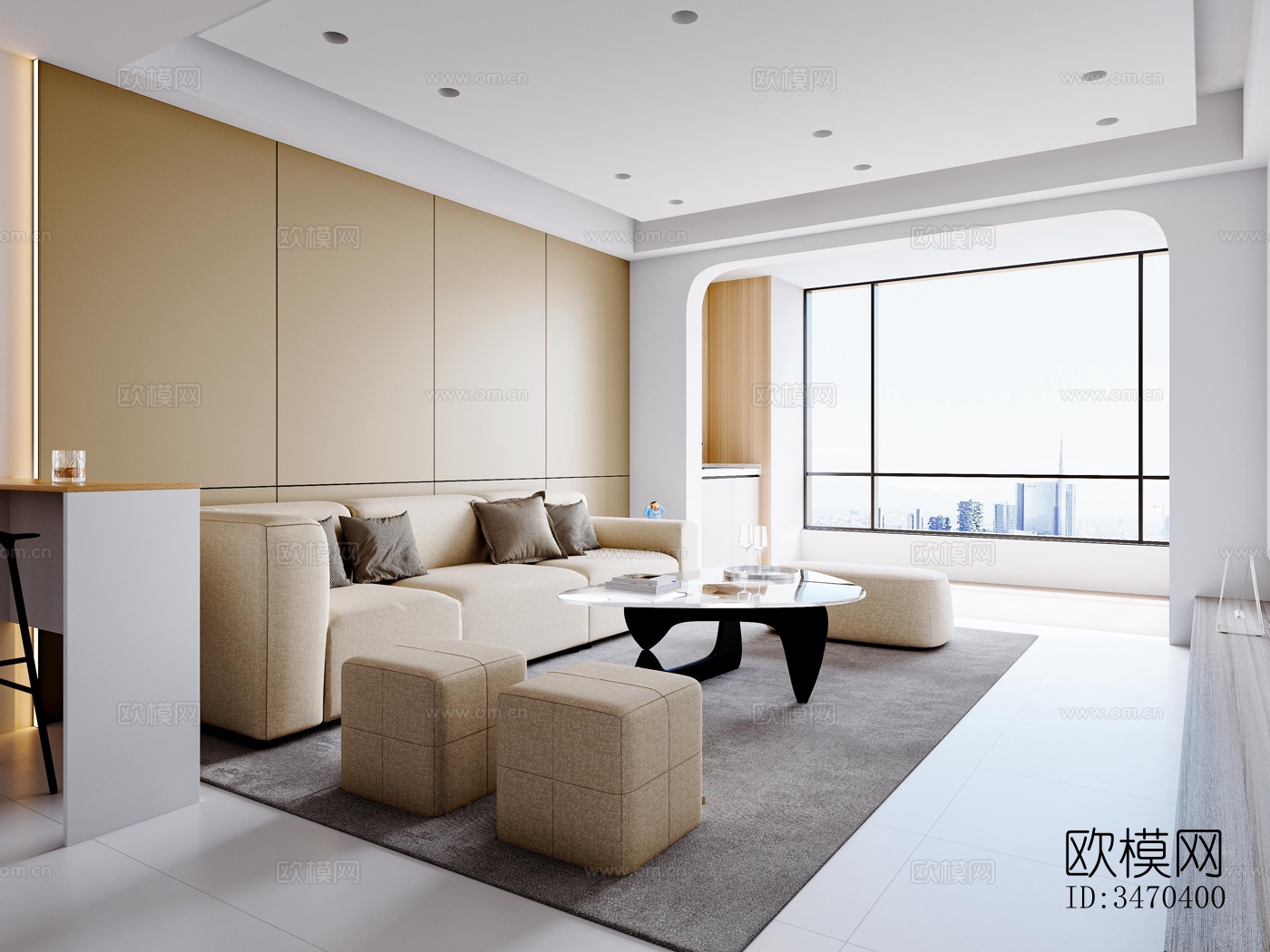 现代平层效果图下载（渲染图2）