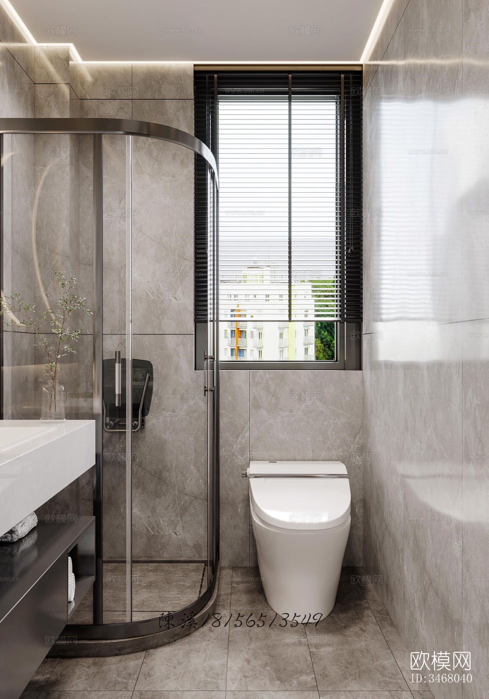 现代大平层效果图下载（渲染图9）