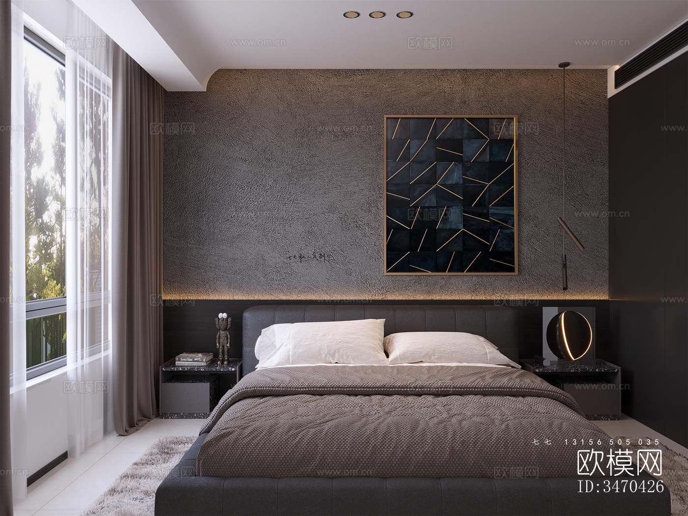 现代平层效果图下载（渲染图4）