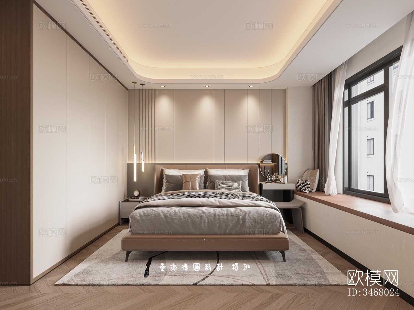 现代大平层效果图下载（渲染图4）