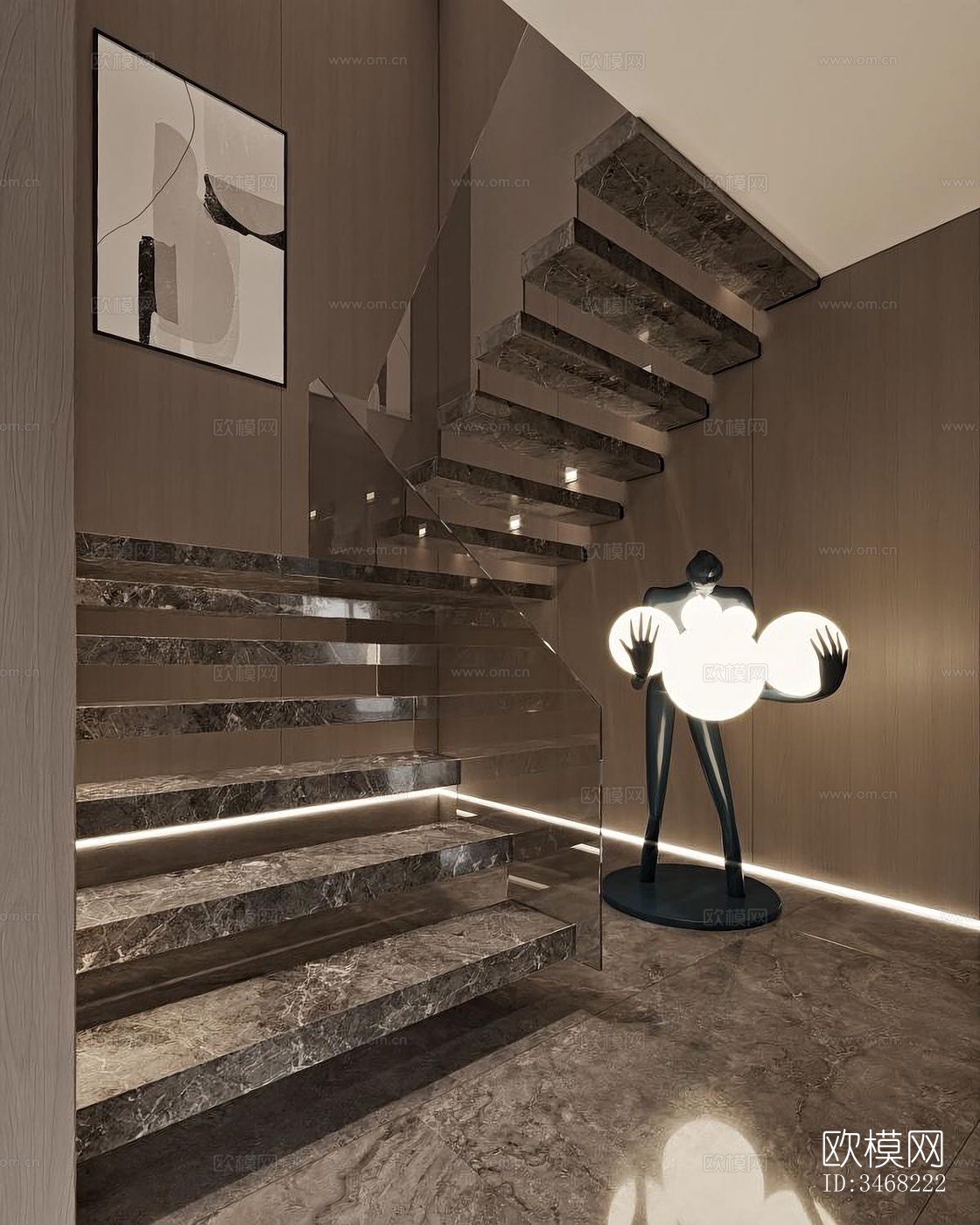 现代大平层效果图下载（渲染图8）