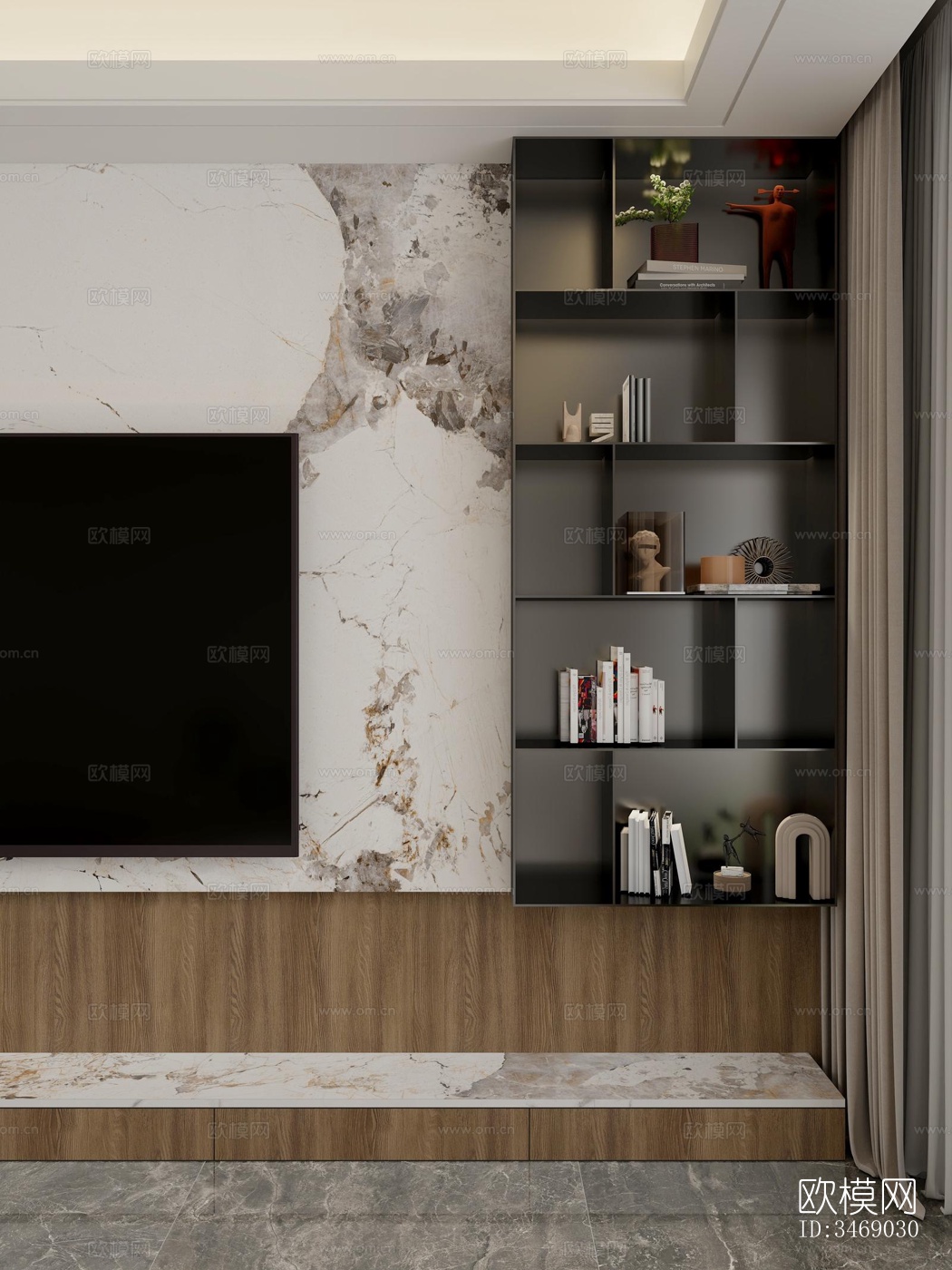 现代平层效果图下载（渲染图3）