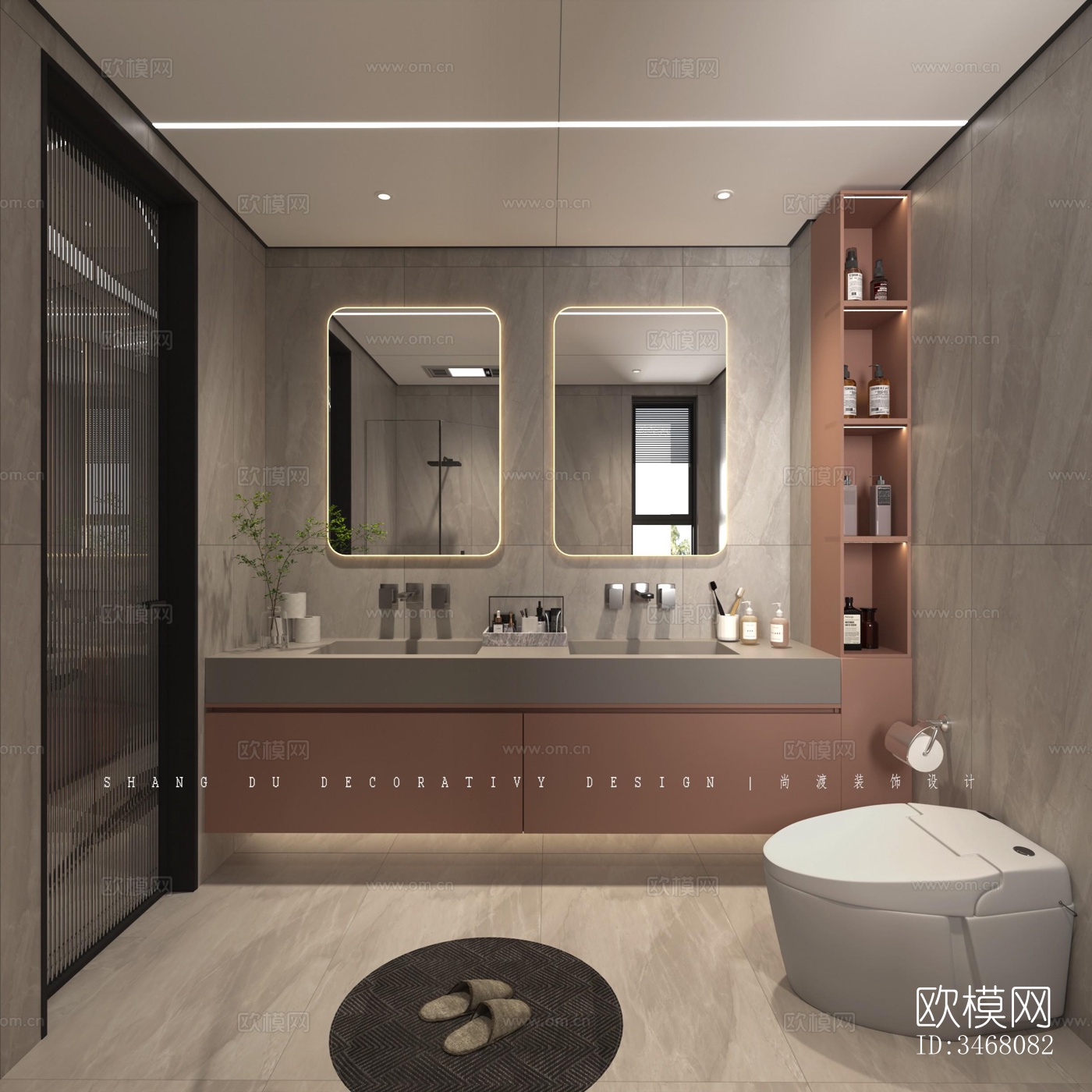 现代大平层效果图下载（渲染图8）