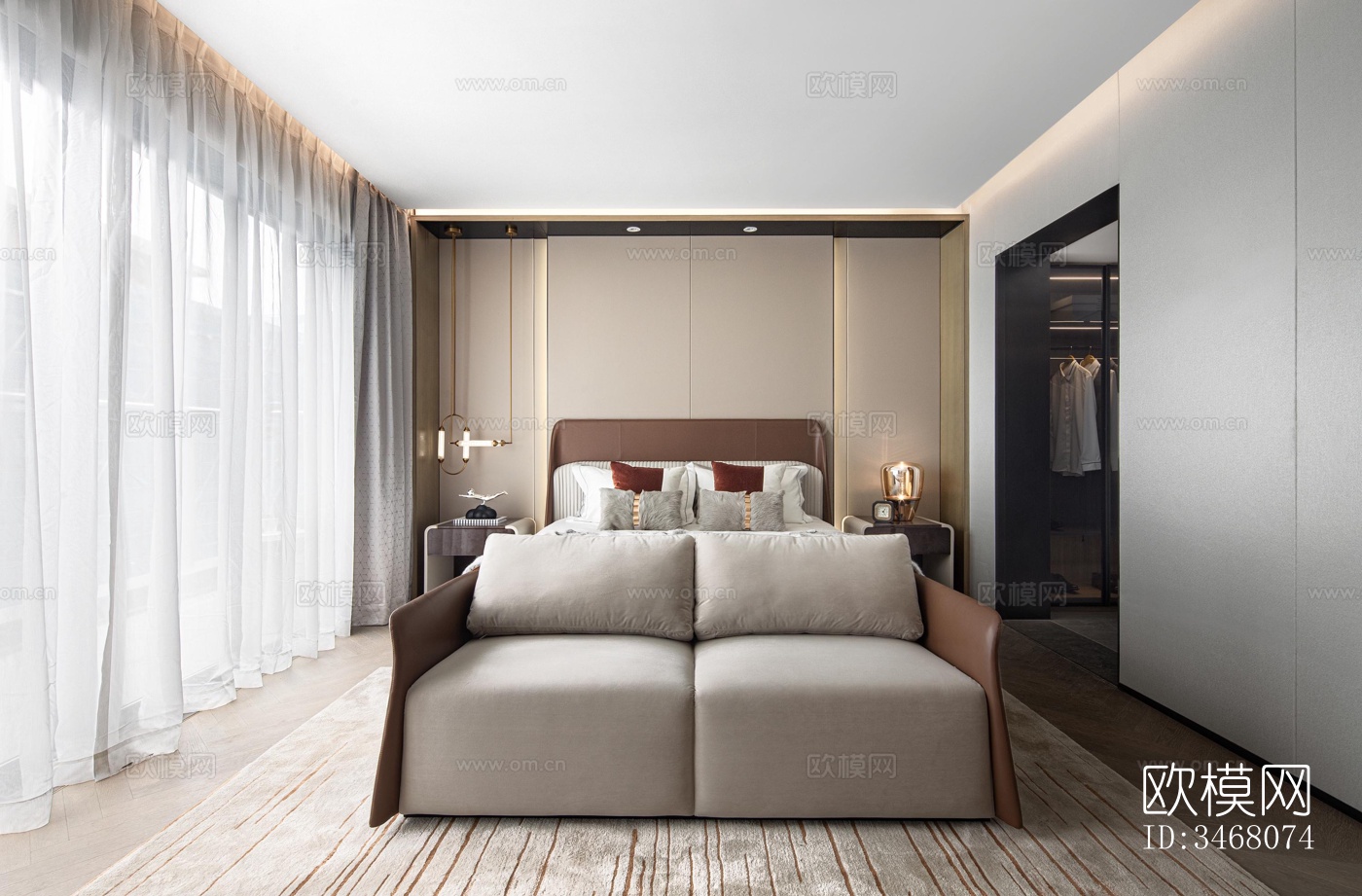 现代大平层效果图下载（渲染图11）