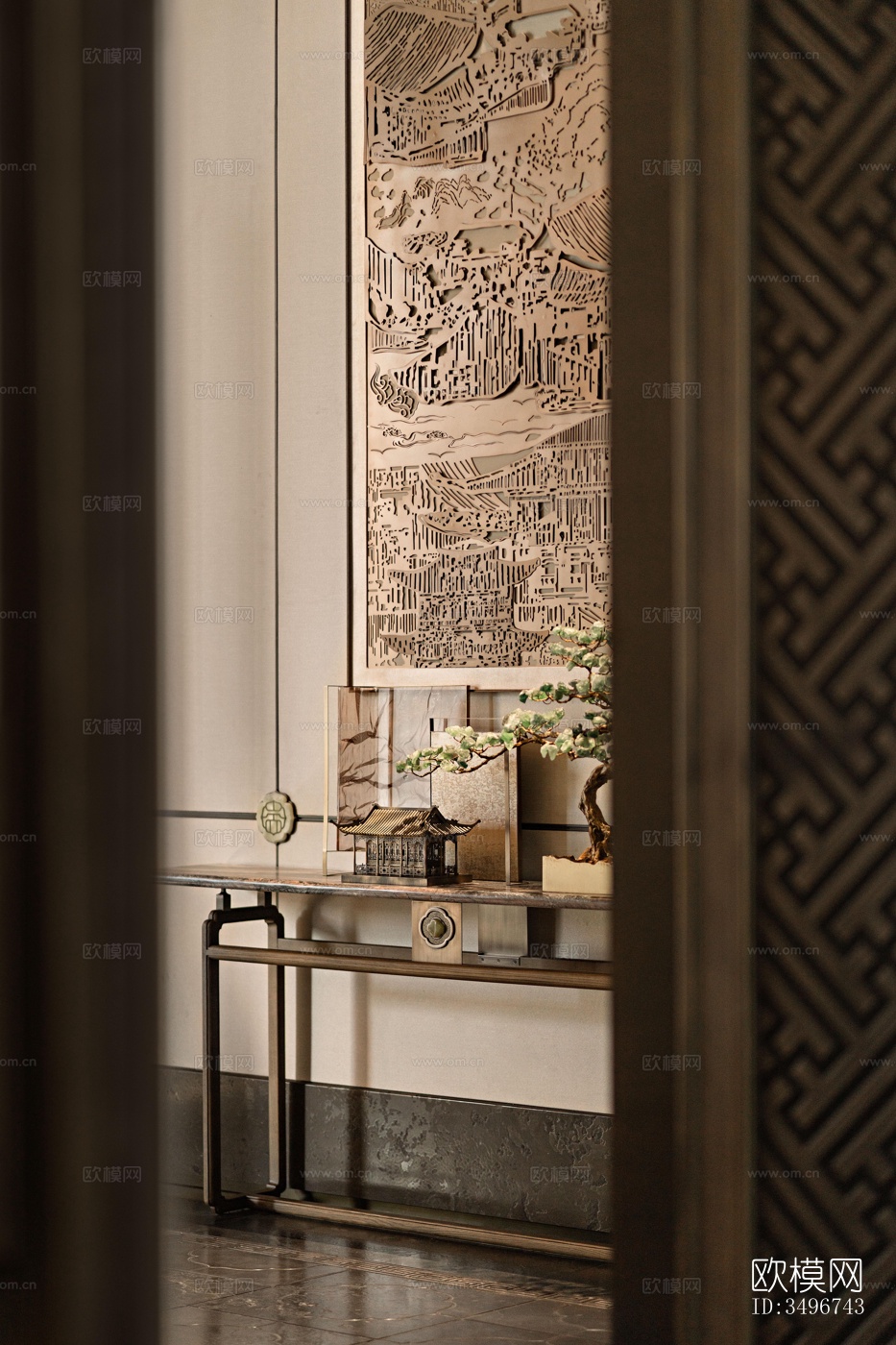 新中式售楼处效果图下载（渲染图10）