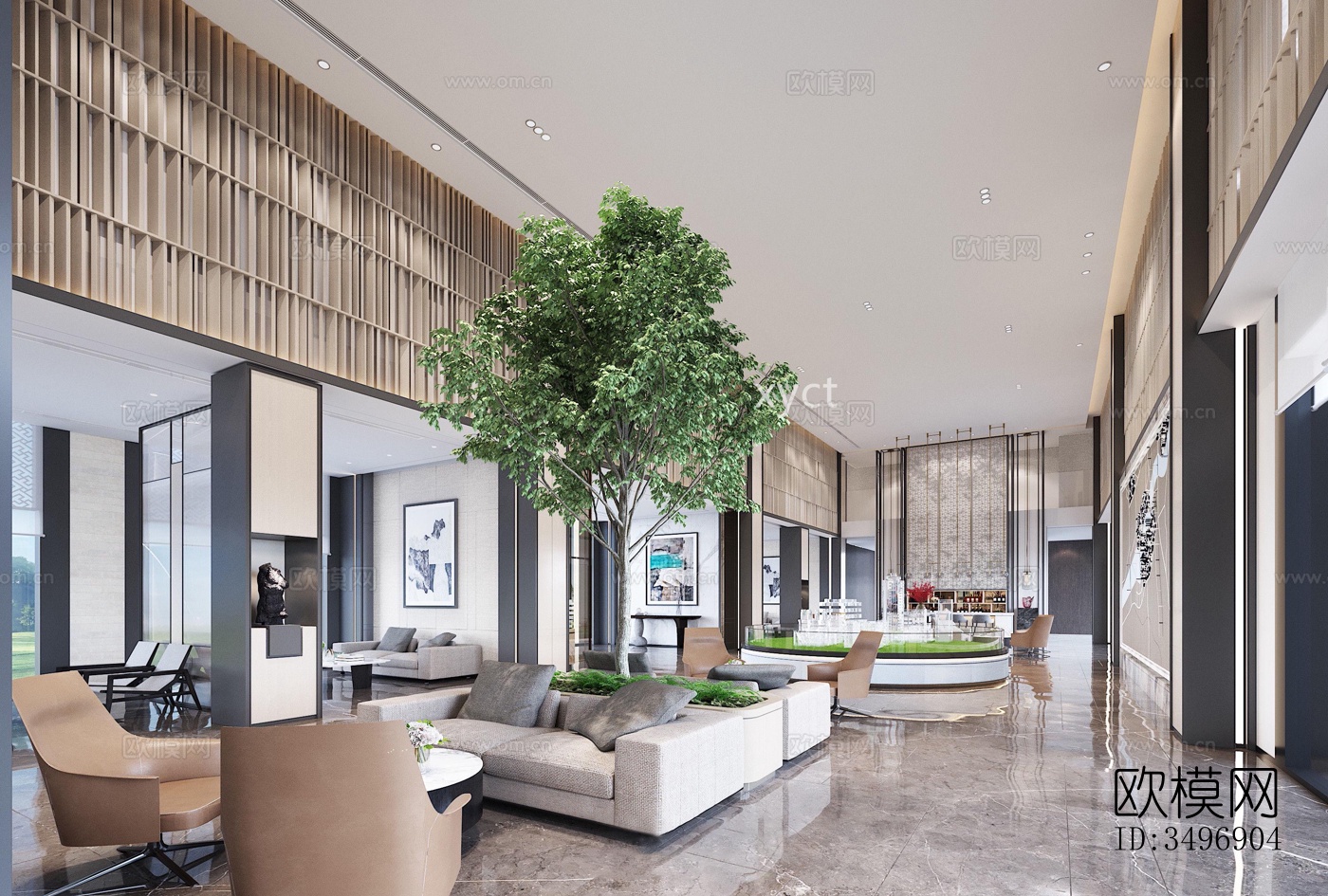 现代售楼处效果图下载（渲染图3）